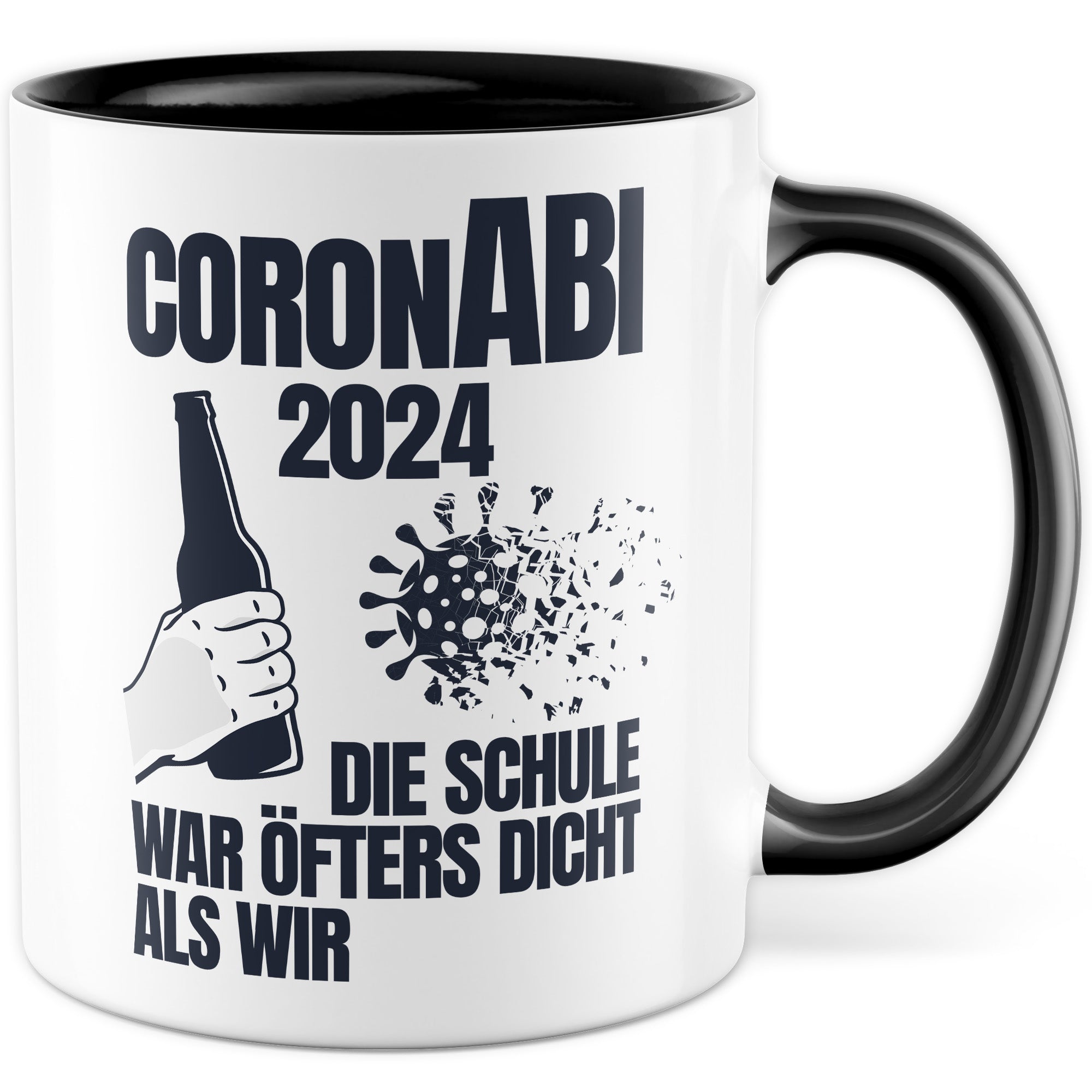 CoronABI 2024 Tasse, Abitur Geschenk Jungs Mädchen lustig, Kaffeetasse für Abiturient & Abiturientin zum Schul-Abschluss Deko Abiturgeschenk Kaffeebecher