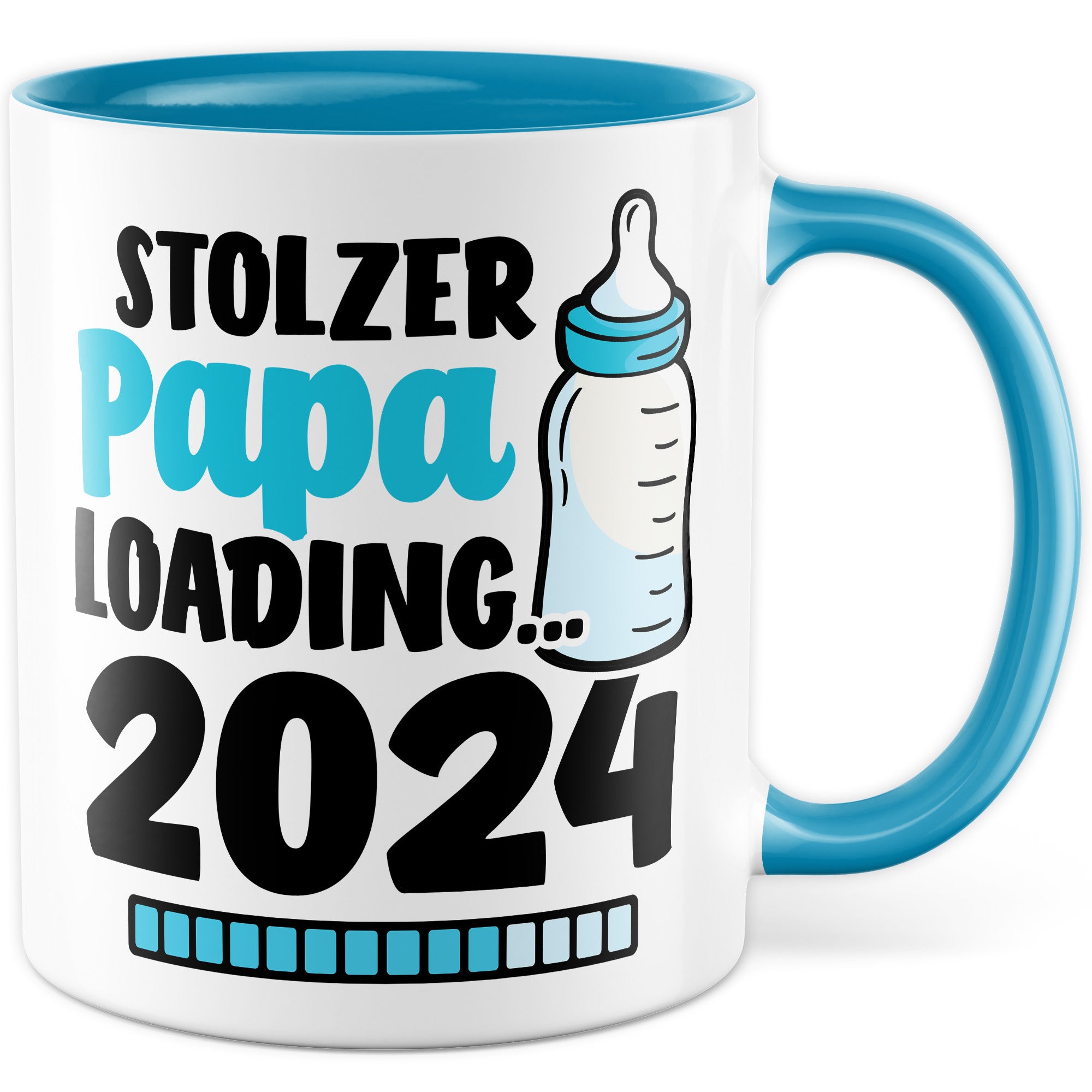 Tasse werdender Papa Geschenk, Stolzer Papa loading … 2024 Geschenkidee Vater Kaffee-Becher Kaffeetasse mit Spruch Teetasse Motiv Vaterschaft werdender Vater