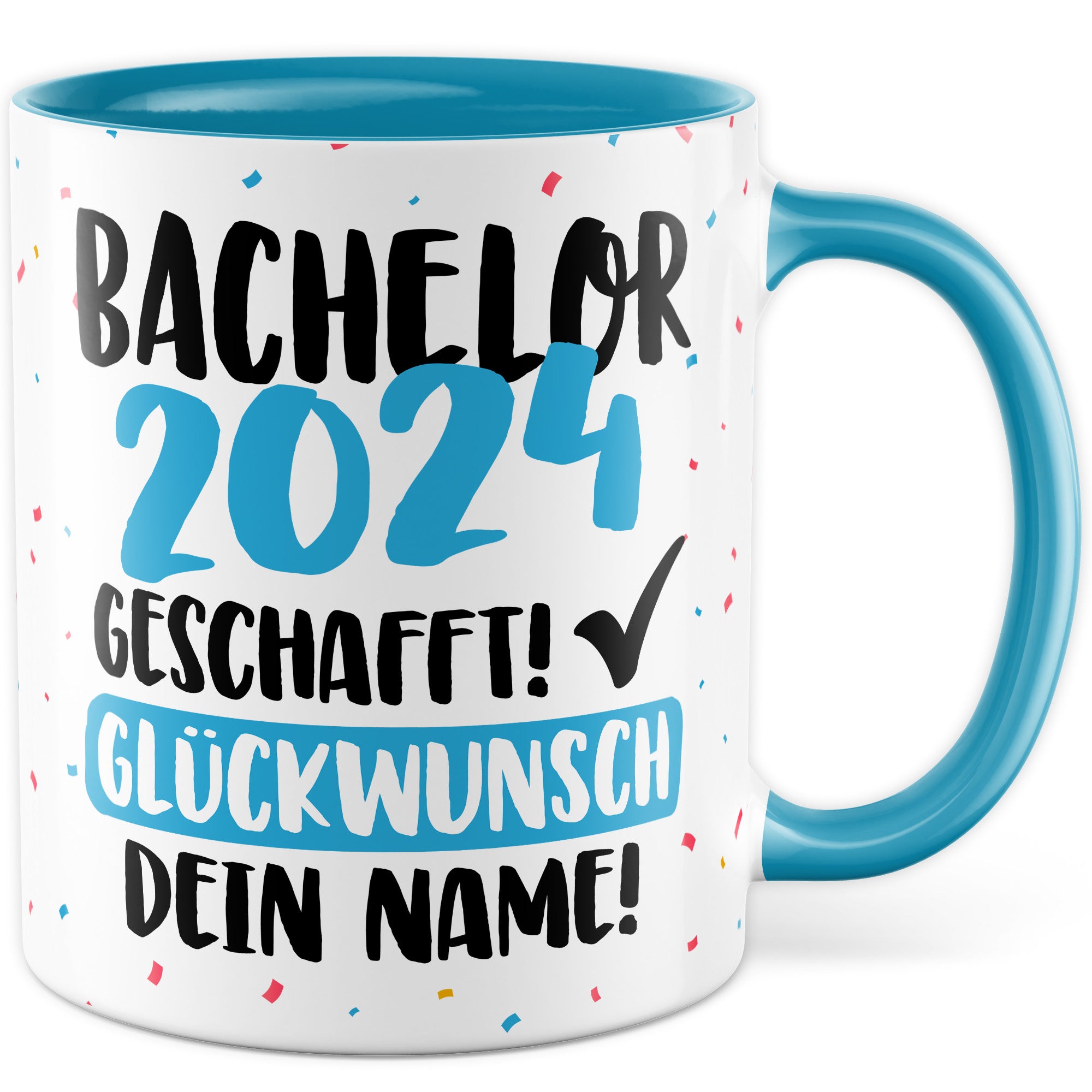 Tasse personalisiert Examen Geschenk Examen 2024 geschafft! - Glücwunsch dein Name Geschenkidee Kaffee-Becher Kaffeetasse Tasse mit Spruch pesonalisierbar eigener Name Schulabschluss