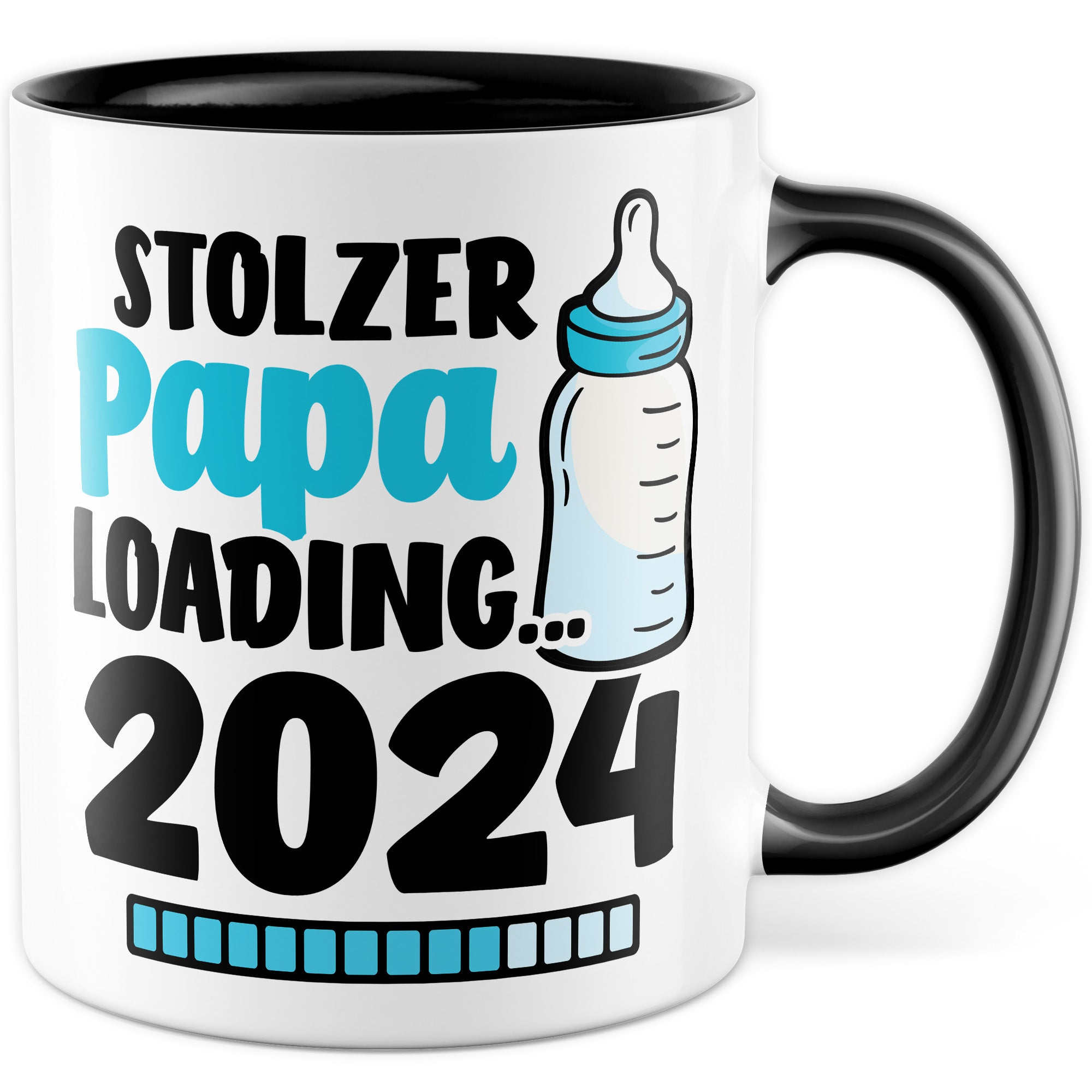 Tasse werdender Papa Geschenk, Stolzer Papa loading … 2024 Geschenkidee Vater Kaffee-Becher Kaffeetasse mit Spruch Teetasse Motiv Vaterschaft werdender Vater