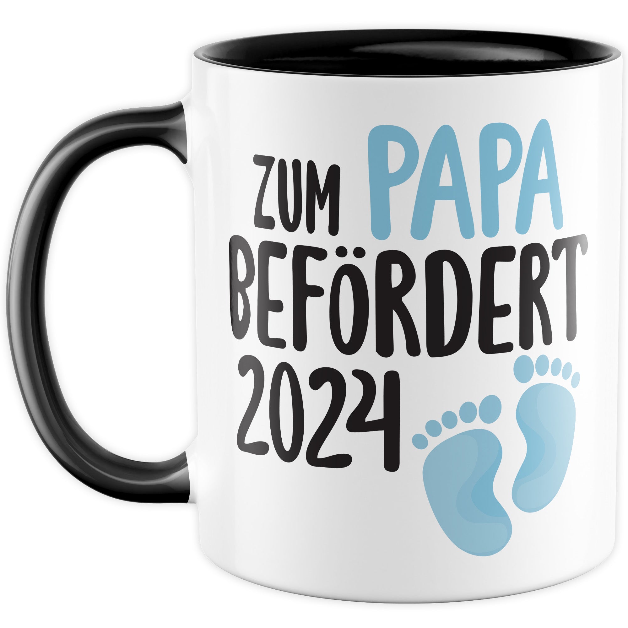 Werdender Papa Geschenk 2024 Tasse Schwangerschaft - Zum Papa befördert - Geschenk Ehemann Verkündung Baby Geschenkidee werdender Vater Babyreveal Kaffee-Becher