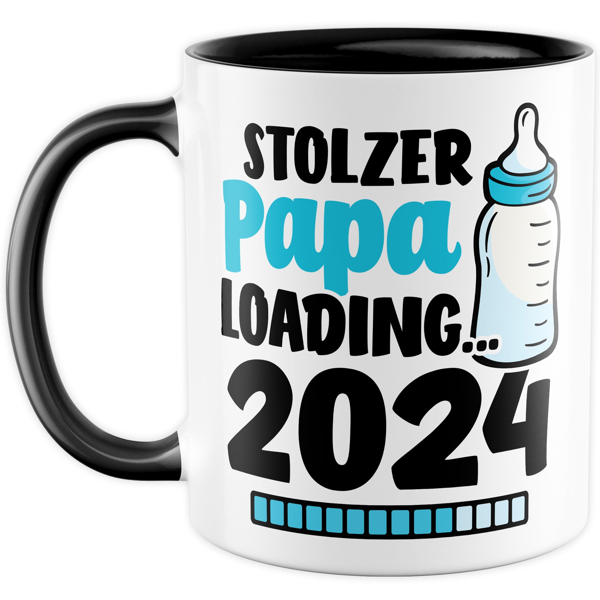 Tasse werdender Papa Geschenk, Stolzer Papa loading … 2024 Geschenkidee Vater Kaffee-Becher Kaffeetasse mit Spruch Teetasse Motiv Vaterschaft werdender Vater