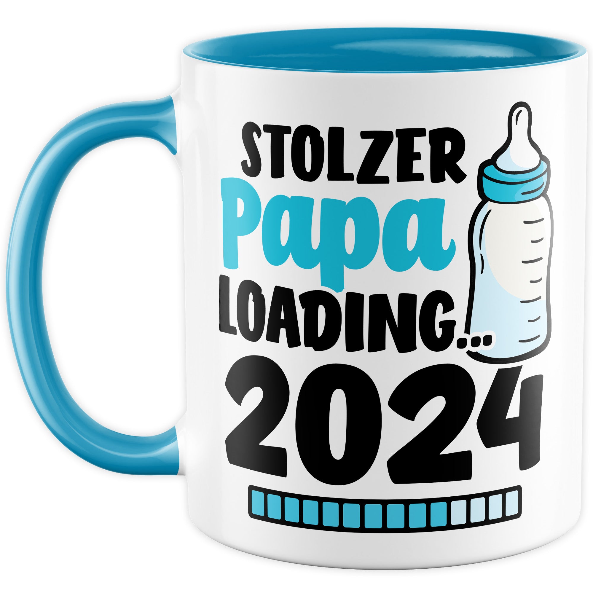 Tasse werdender Papa Geschenk, Stolzer Papa loading … 2024 Geschenkidee Vater Kaffee-Becher Kaffeetasse mit Spruch Teetasse Motiv Vaterschaft werdender Vater