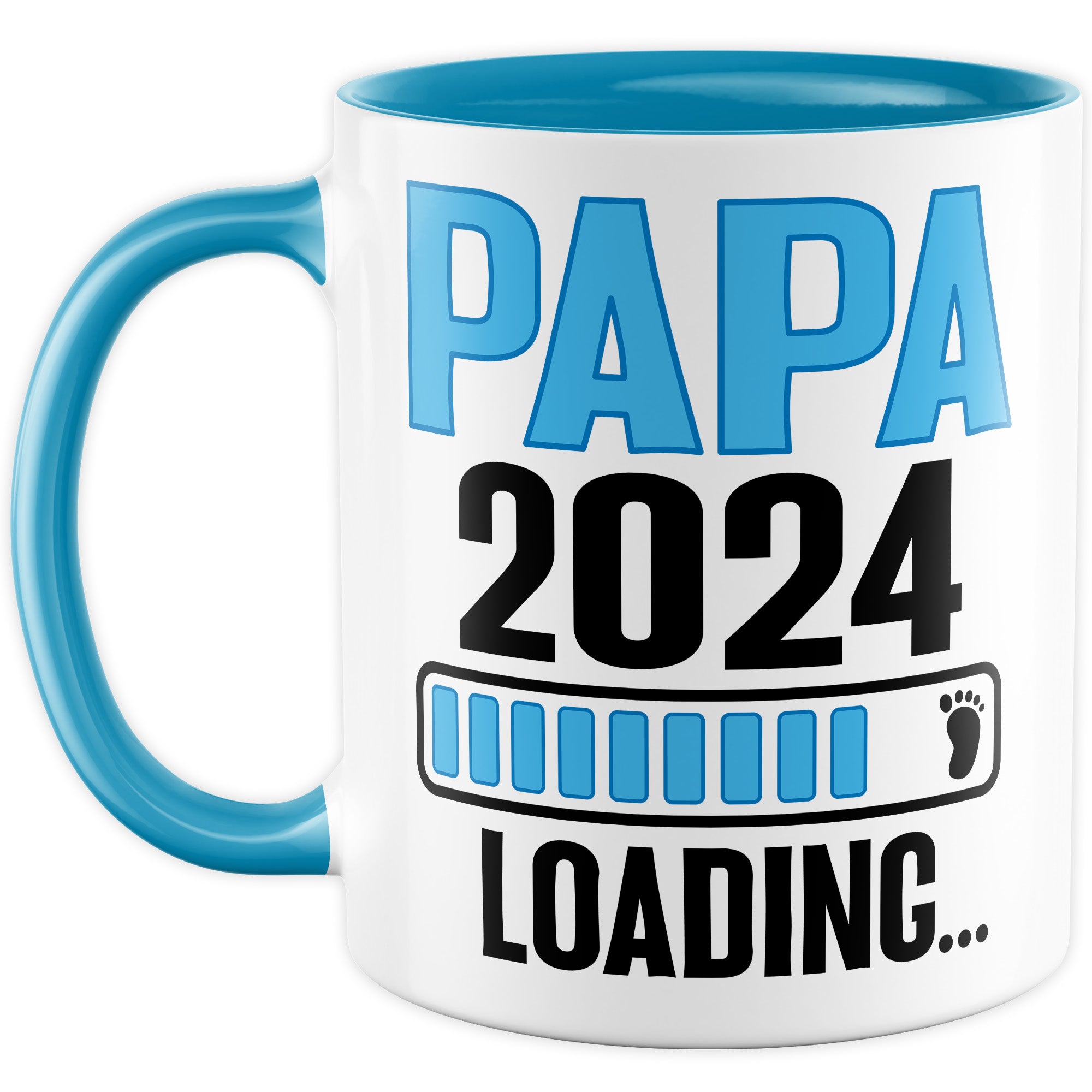 Schwangerschaft Tasse, Papa 2024 Loading..., Geschenk werdender Papa, schöner Spruch Geschenkidee werdender Vater Kaffeetasse, Papa 2024 Geschenk