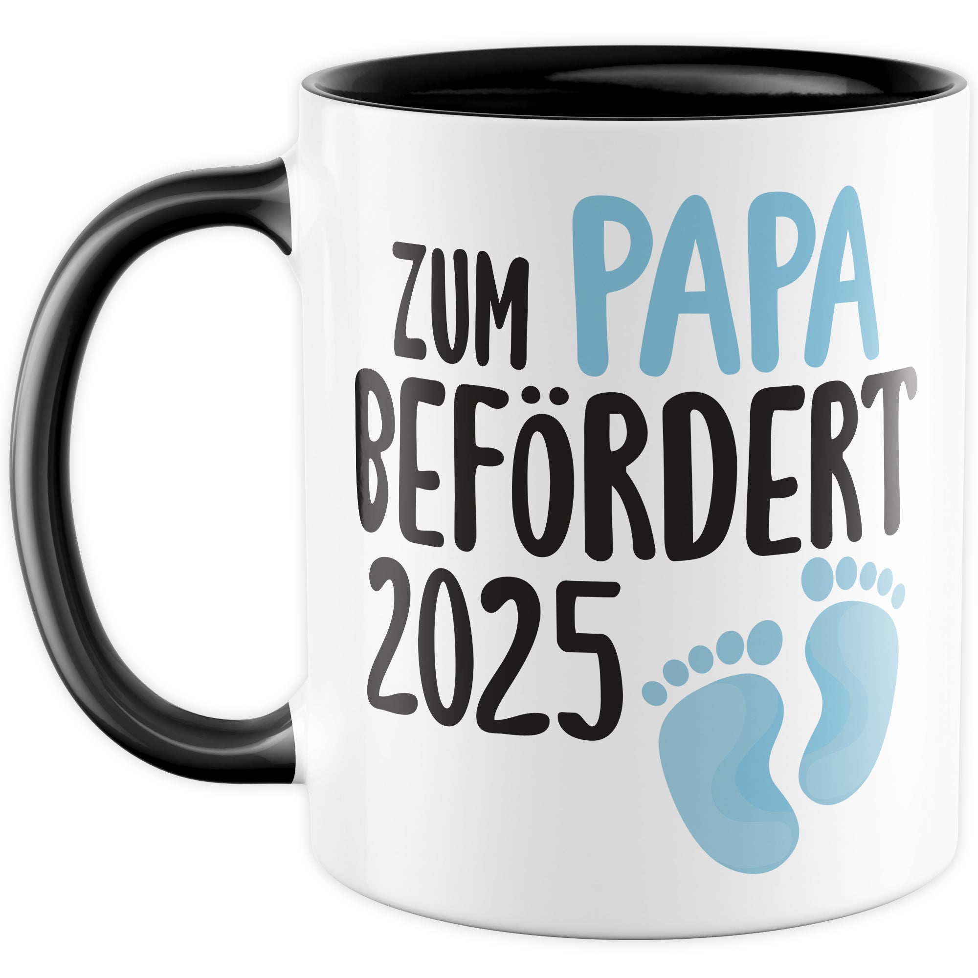 Werdender Papa Geschenk 2025 Tasse Schwangerschaft - Zum Papa befördert - Geschenk Ehemann Verkündung Baby Geschenkidee werdender Vater Babyreveal Kaffee-Becher