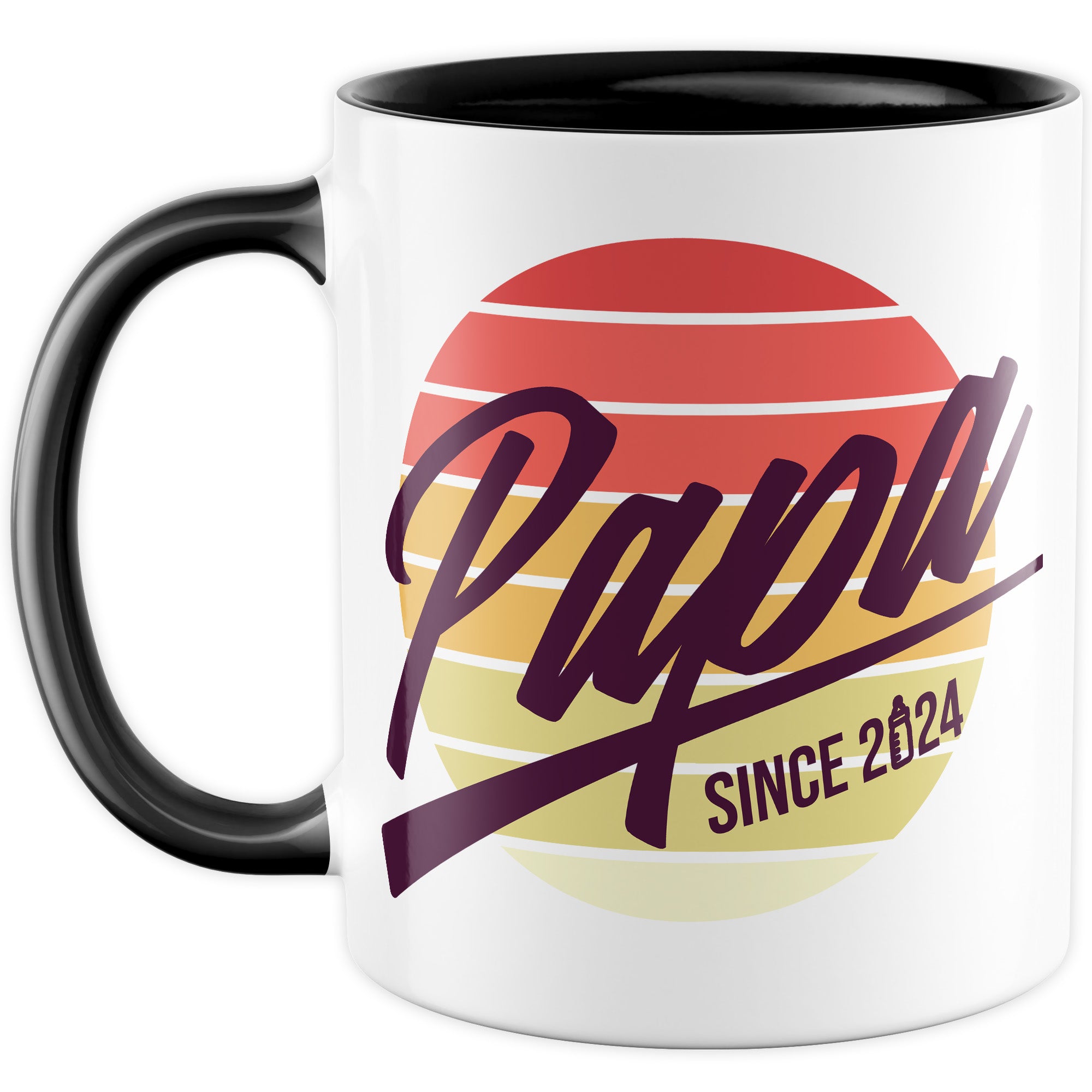 Papa Tasse, Papa - Since 2024, Geschenk Ehemann, Geschenkidee frischer Vater, frischgebackener Papa 2024 Geschenk Geburt Baby