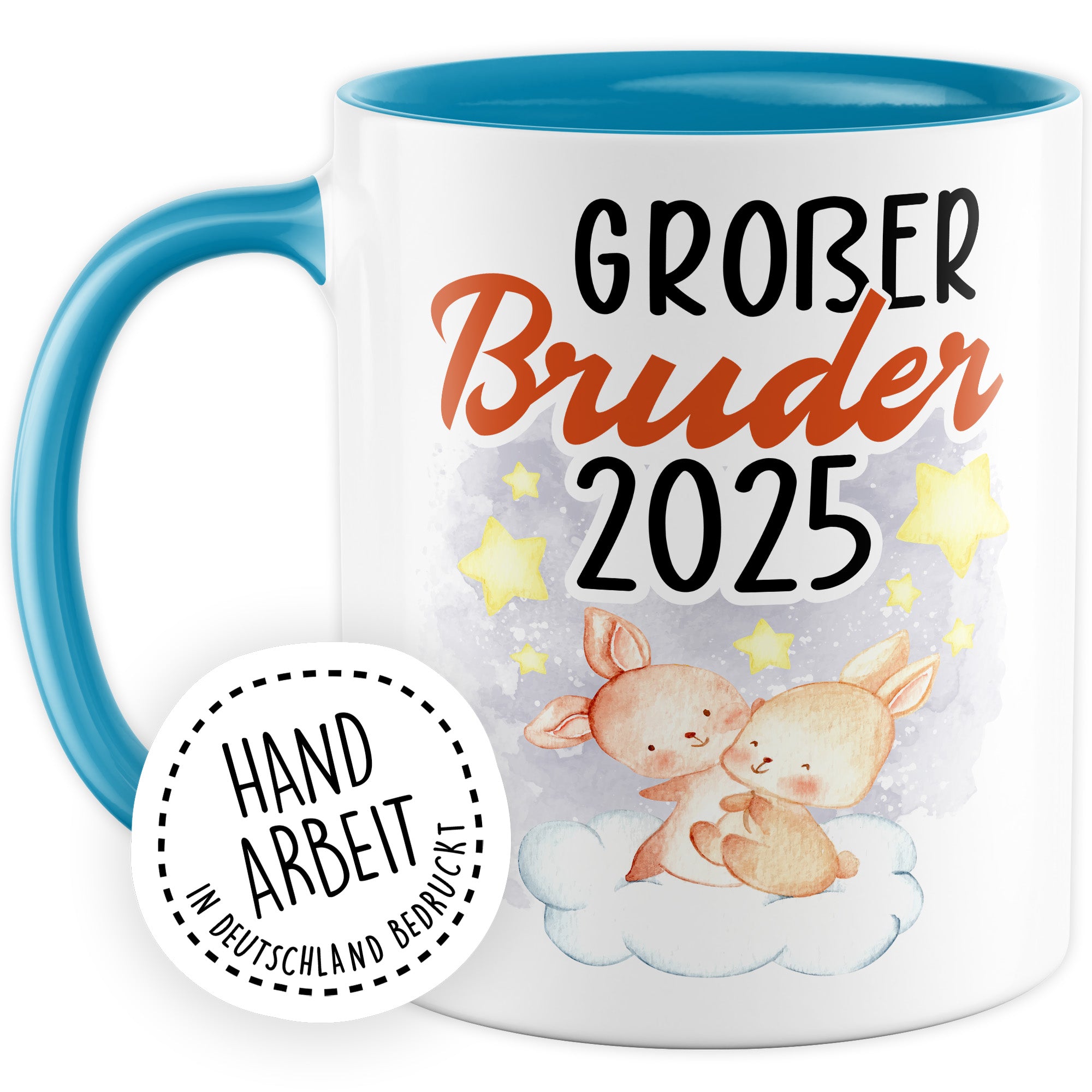 Tasse Bruder Geschenk, Großer Bruder 2025 Geschenkidee werdender Bruder Kaffeetasse mit Spruch Kaffee-Becher Babynews zukünftiger Bruder bevorstehende Geburt