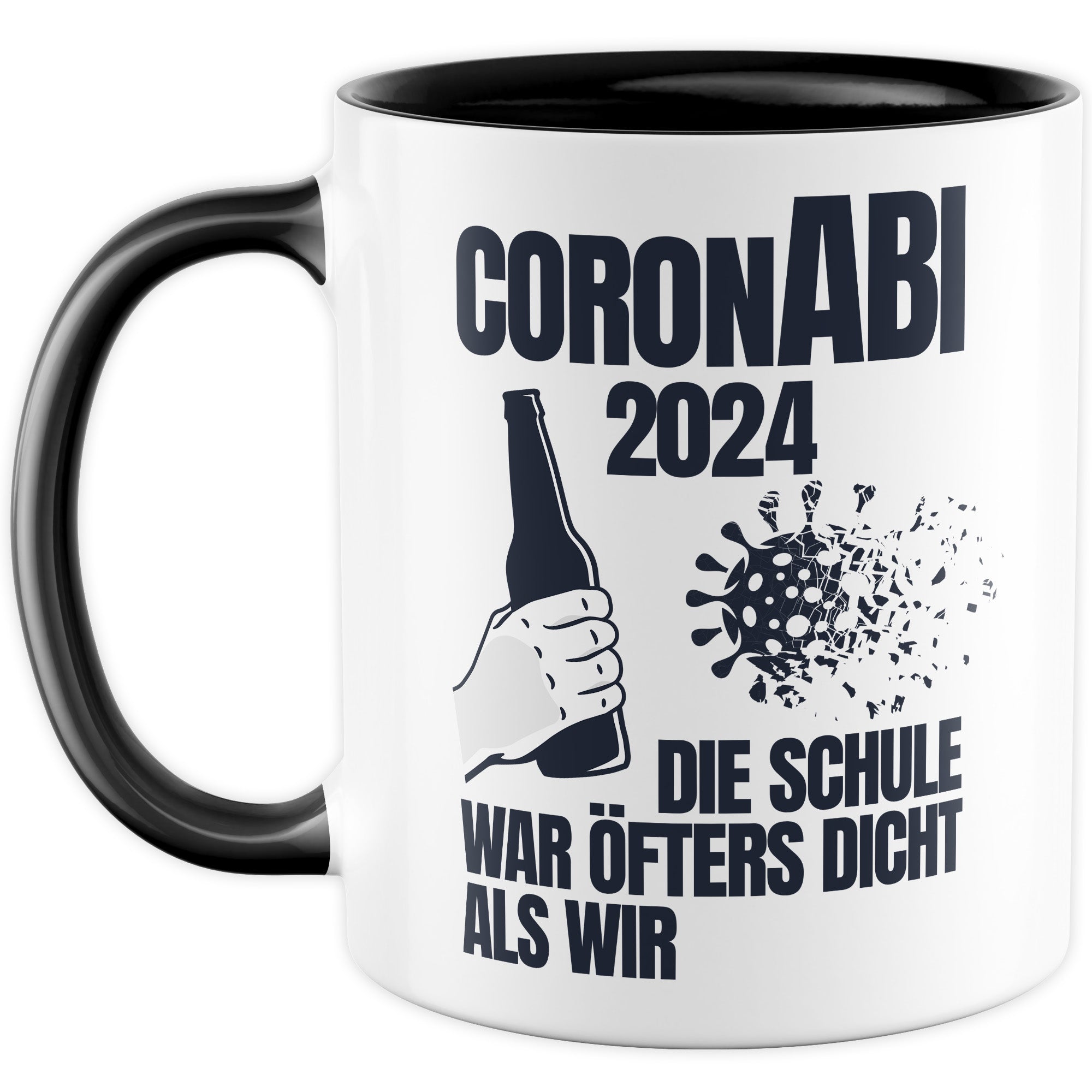 CoronABI 2024 Tasse, Abitur Geschenk Jungs Mädchen lustig, Kaffeetasse für Abiturient & Abiturientin zum Schul-Abschluss Deko Abiturgeschenk Kaffeebecher