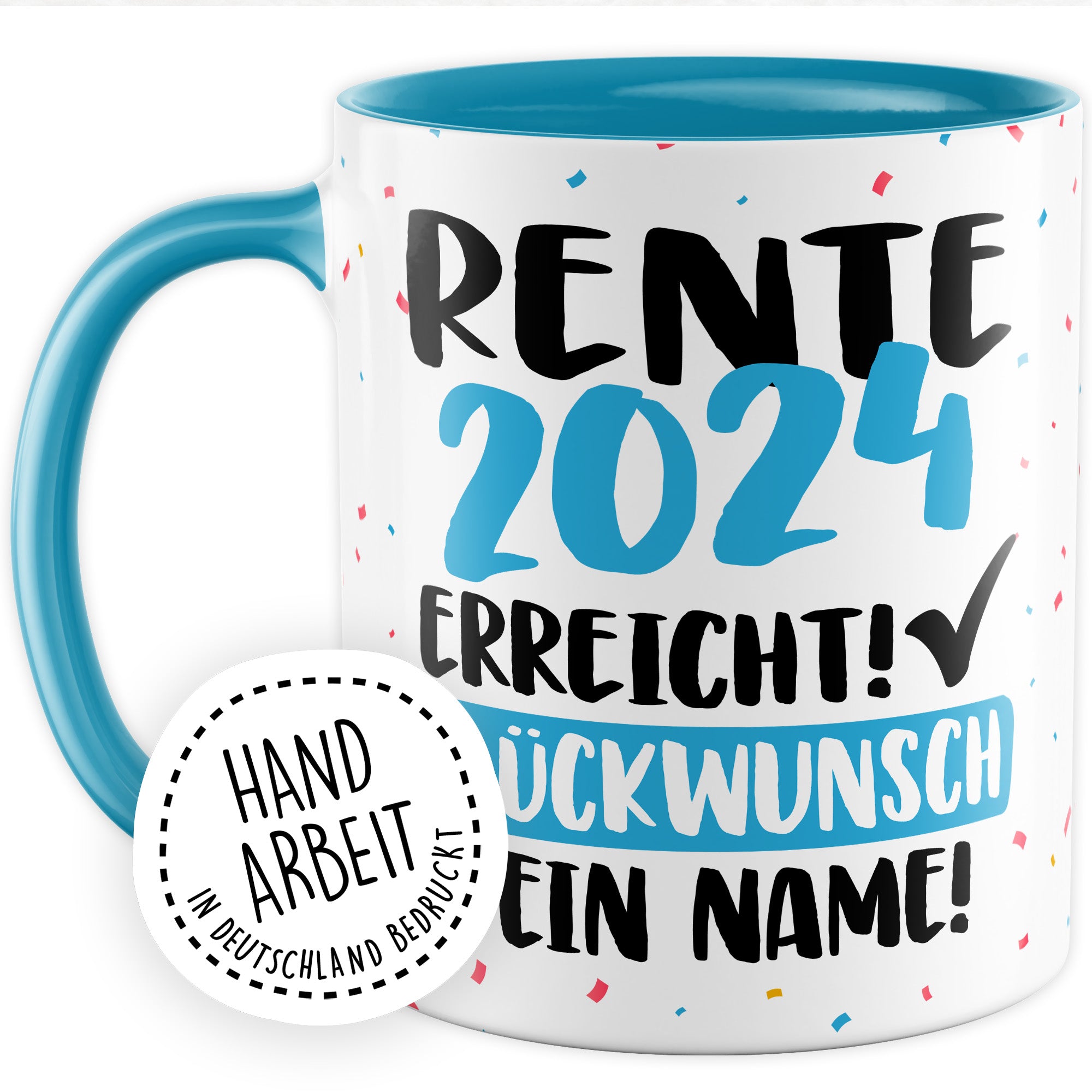 Tasse personalisiert Examen Geschenk Examen 2024 geschafft! - Glücwunsch dein Name Geschenkidee Kaffee-Becher Kaffeetasse Tasse mit Spruch pesonalisierbar eigener Name Schulabschluss