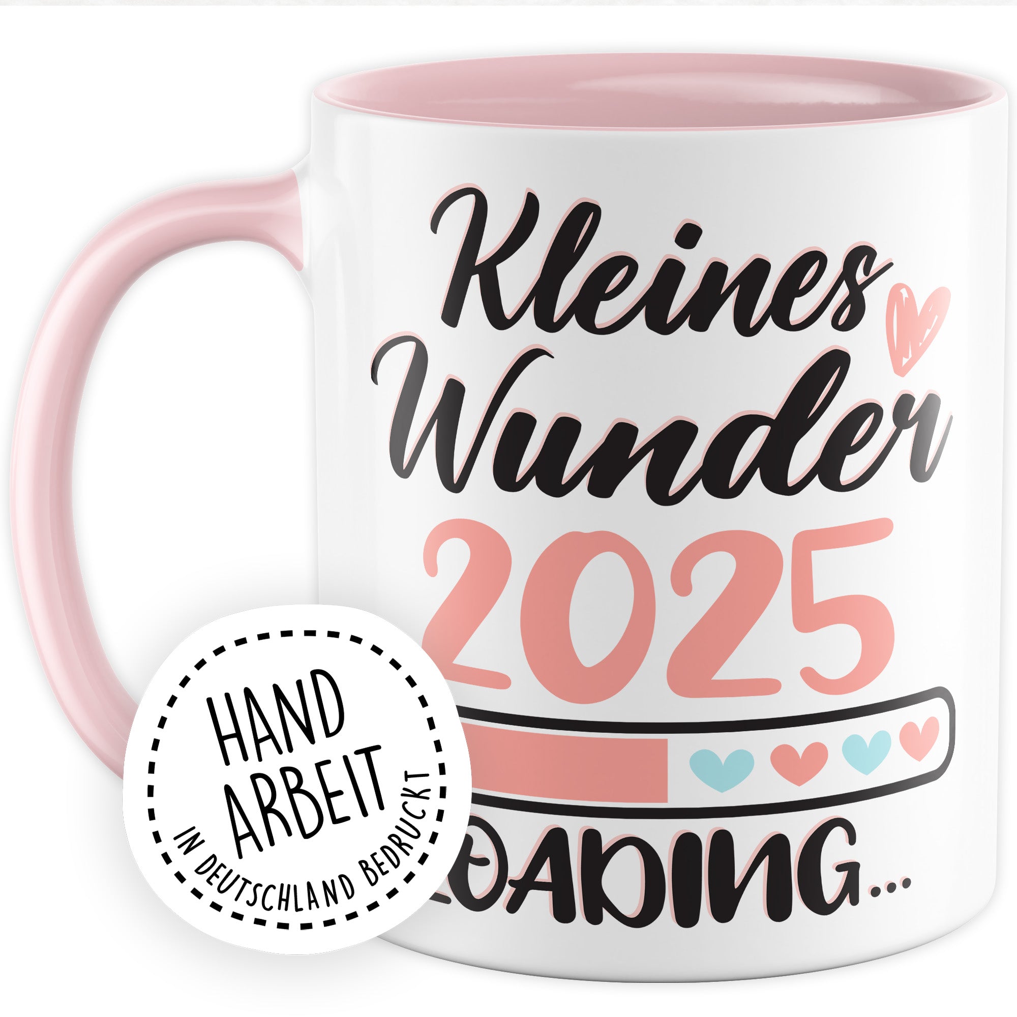 Schwangerschaft Tasse, Kleines Wunder 2025 Loading Geschenk Schwangere, schöner Spruch Geschenkidee werdende Mutter Opa Oma Freundin Geschenkidee