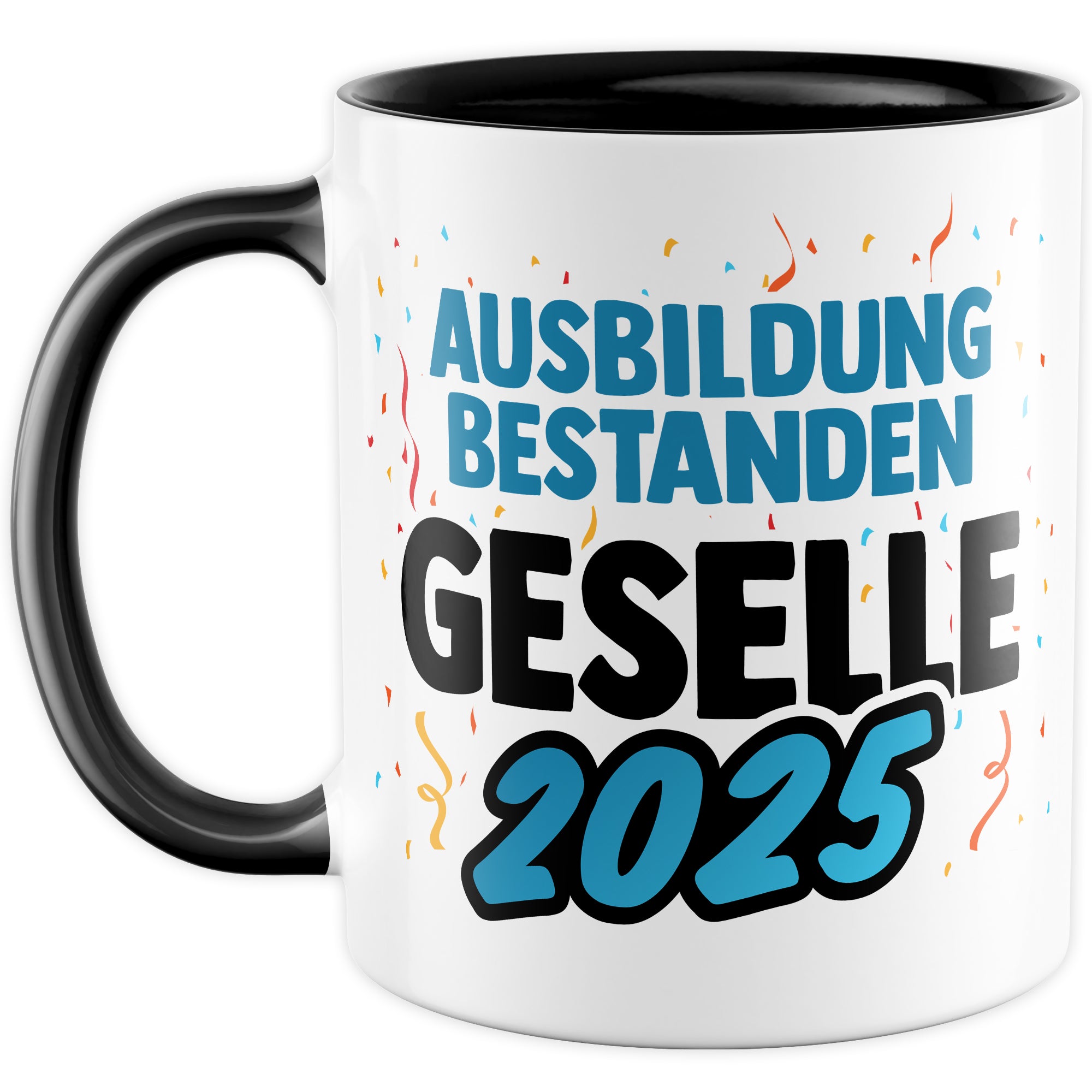 Tasse Geselle Geschenk, Ausbildung bestanden - Geselle 2025 Kaffeetasse mit Spruch Kaffee-Becher Abschied Lehrling Teetasse Glückwunsch Gratulation Ausbildungs-Abschluss