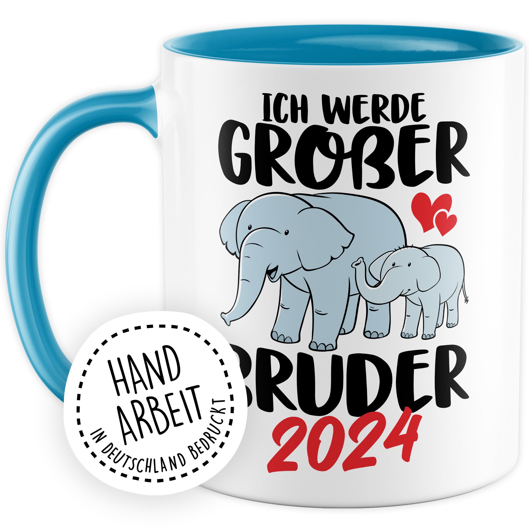 Bruder Tasse 2024 Geschenkidee Einhorn Kakaobecher Geschenk für Geschwister Kakaotasse Kinder Becher