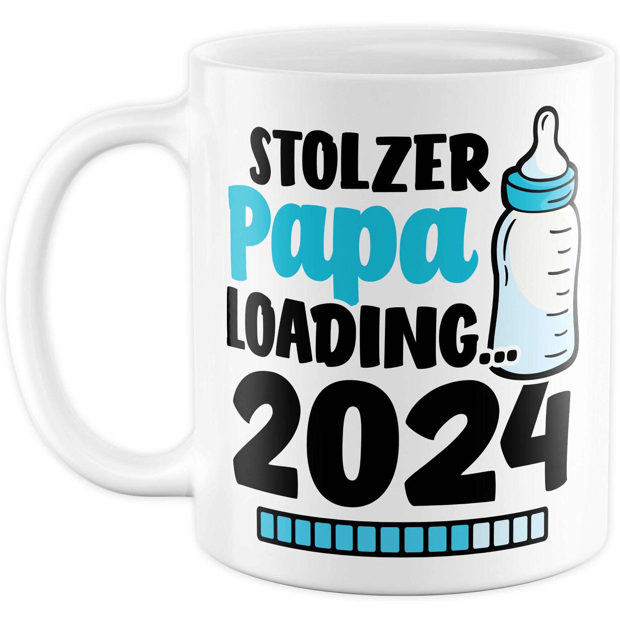 Tasse werdender Papa Geschenk, Stolzer Papa loading … 2024 Geschenkidee Vater Kaffee-Becher Kaffeetasse mit Spruch Teetasse Motiv Vaterschaft werdender Vater