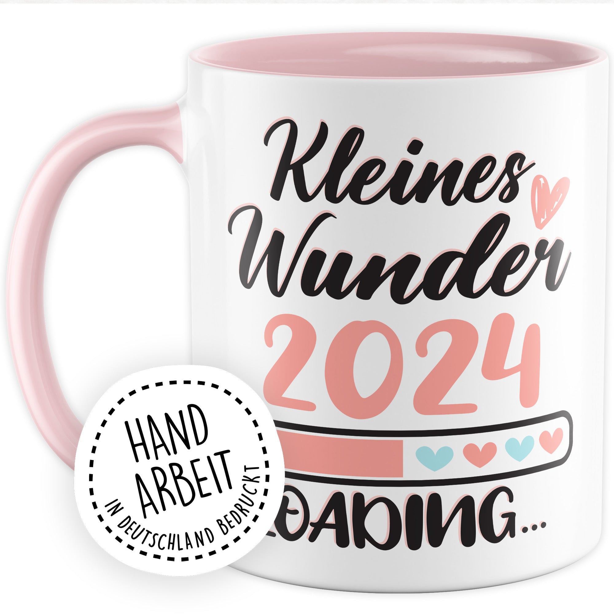 Schwangerschaft Tasse, Kleines Wunder 2024 Loading Geschenk Schwangere, schöner Spruch Geschenkidee werdende Mutter Opa Oma Freundin Geschenkidee