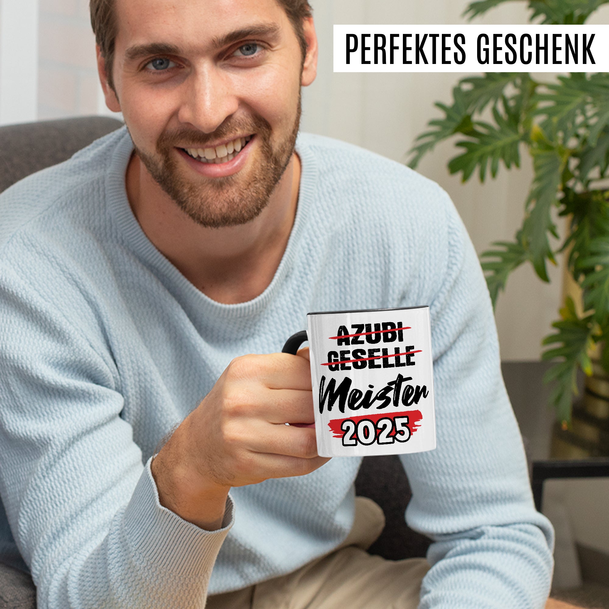 Tasse Meister 2025 Geschenk Meister-Prüfung Bestanden Handwerksmeister Mechatroniker Elektroniker Mechaniker Kaffeetasse Geschenkidee Industriemeister Handwerker Kaffee-Becher