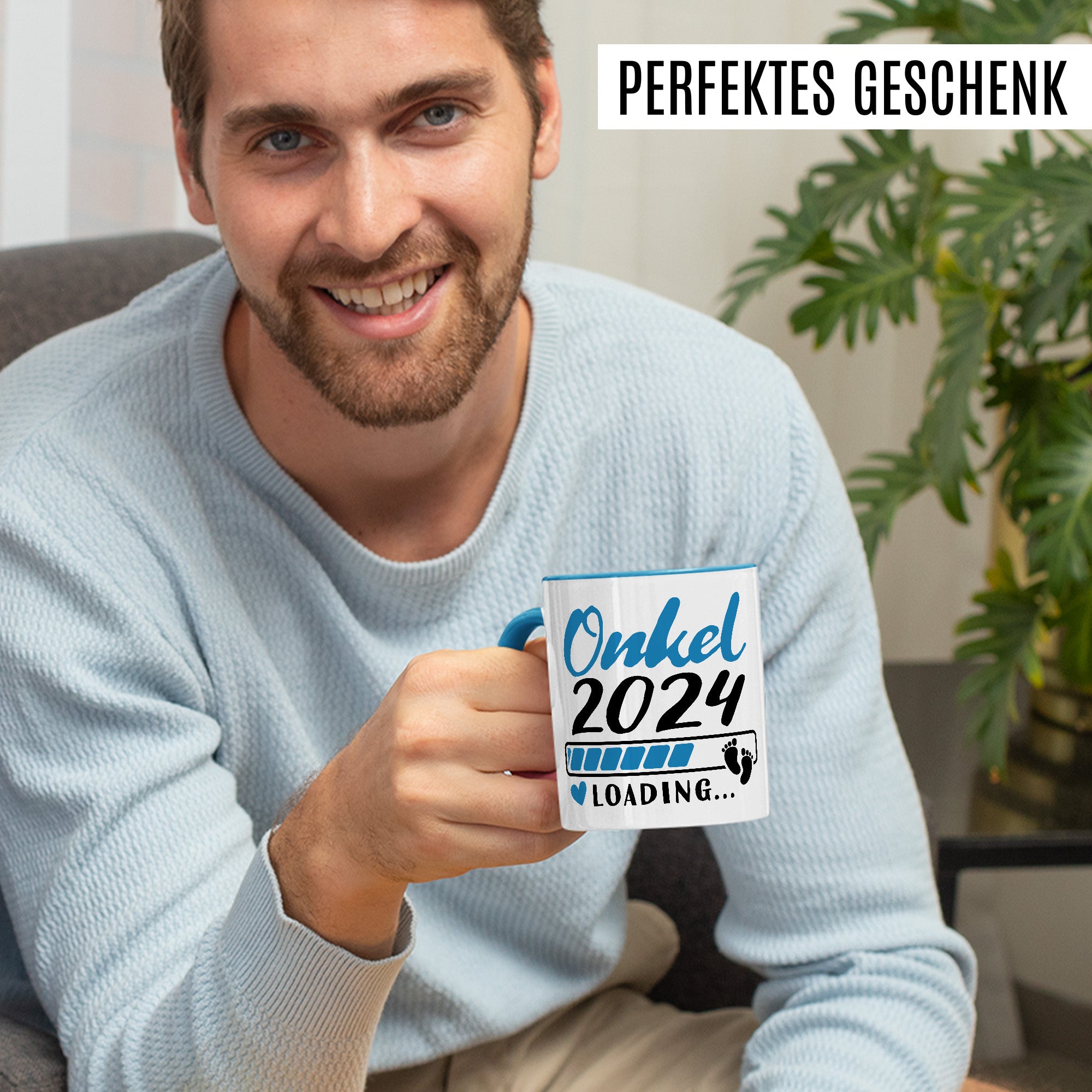 Onkel 2024 Tasse Geschenk lustig Bruder Kaffeetasse Nichte Kaffee-Becher Neffe Geschenkidee werdender Onkel loading… Motiv Familie Humor Geschwister Patenonkel Pate Patenkind Schwangerschaft