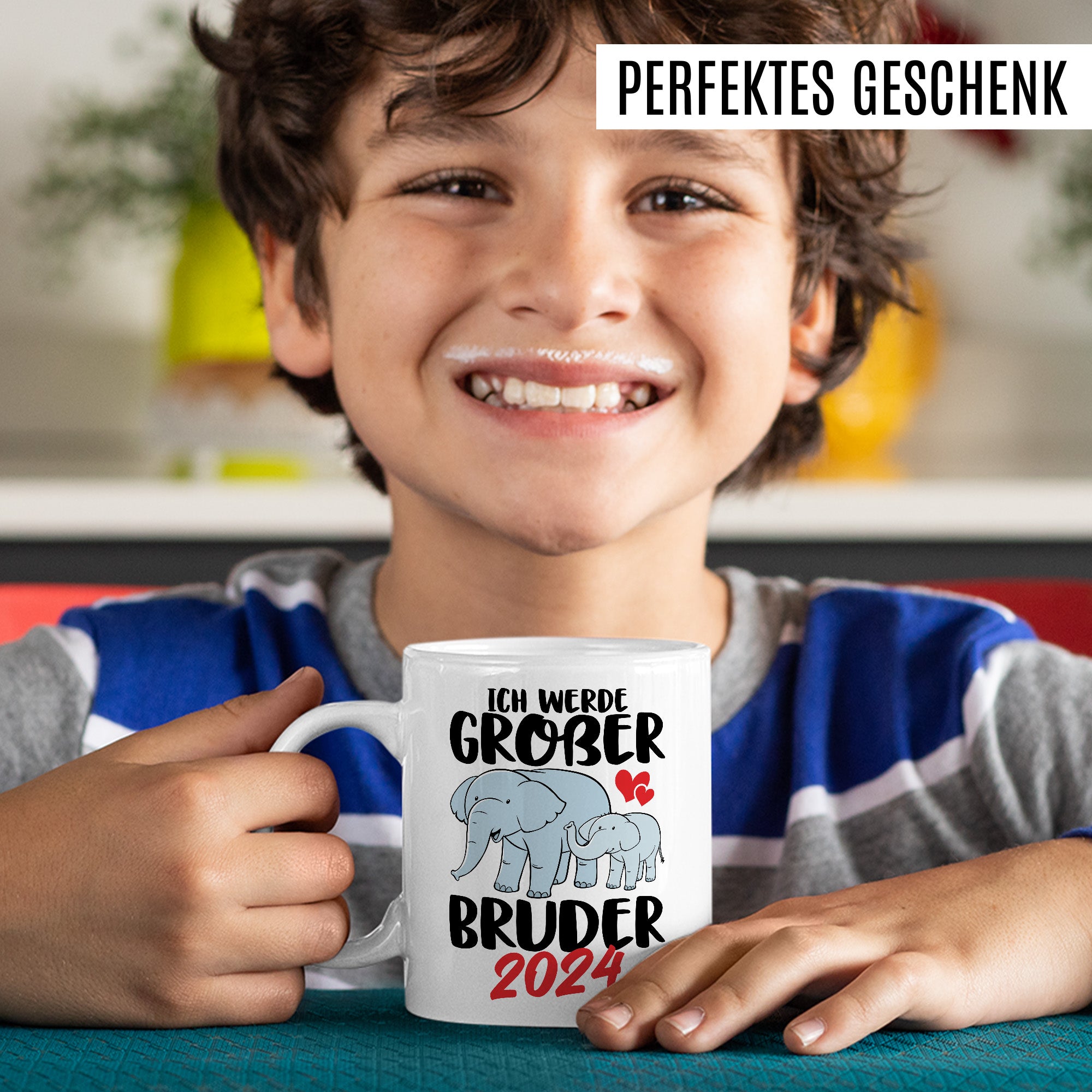 Bruder Tasse 2024 Geschenkidee Einhorn Kakaobecher Geschenk für Geschwister Kakaotasse Kinder Becher