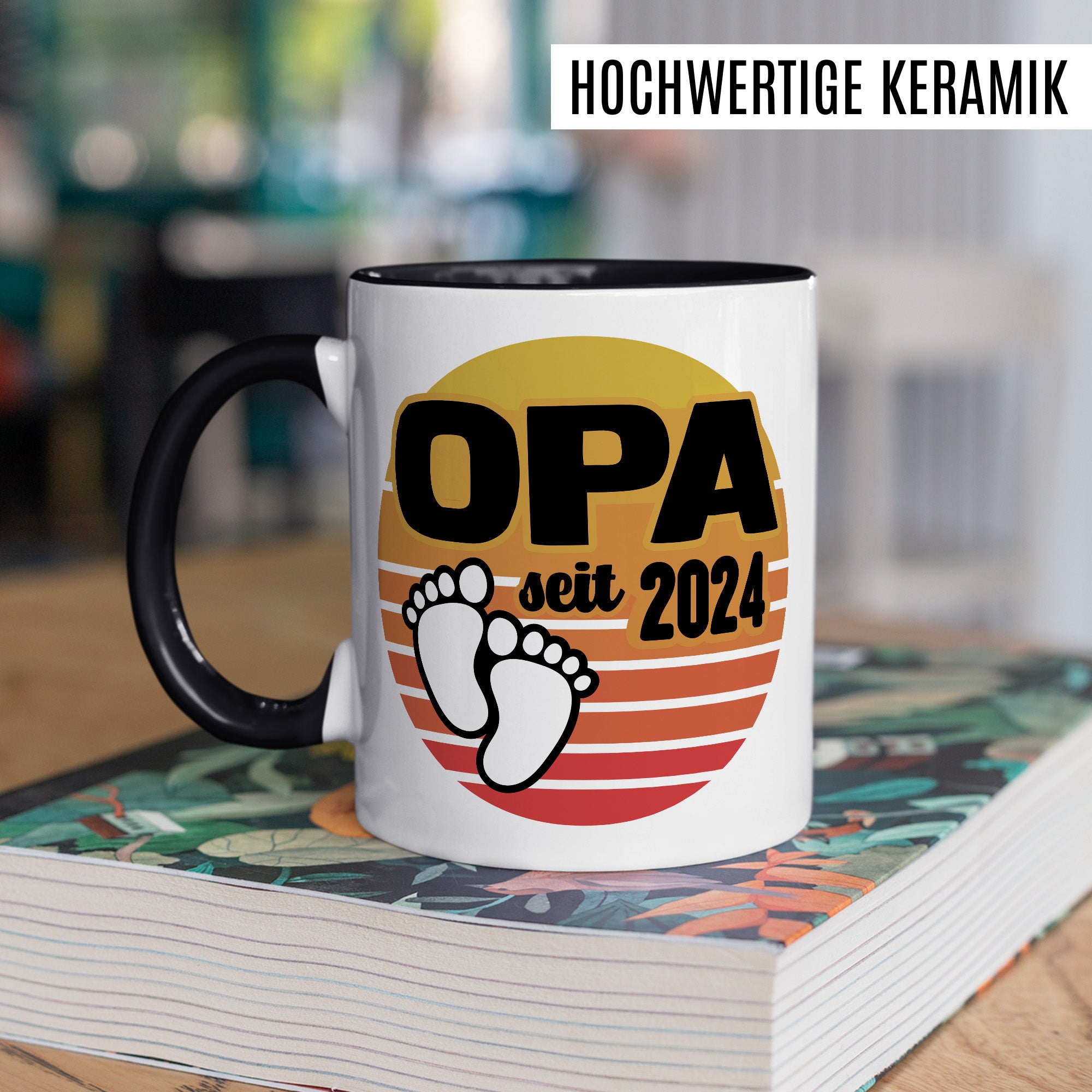 Opa Tasse, Opa - Since 2024, Geschenk Großvater, Geschenkidee frischer Großvater, frischgebackener Opa 2024 Geschenk Geburt Baby Enkelkind