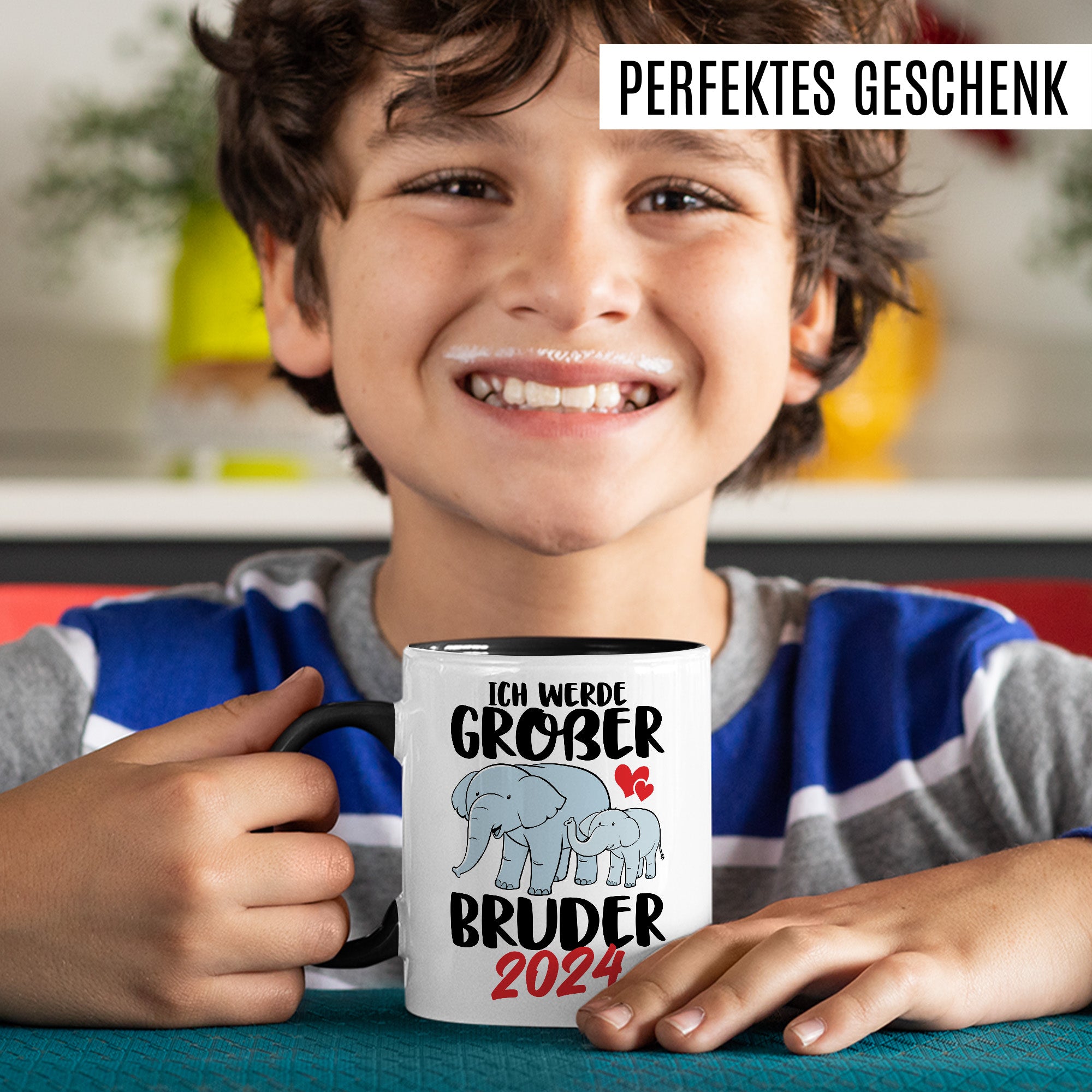 Bruder Tasse 2024 Geschenkidee Einhorn Kakaobecher Geschenk für Geschwister Kakaotasse Kinder Becher