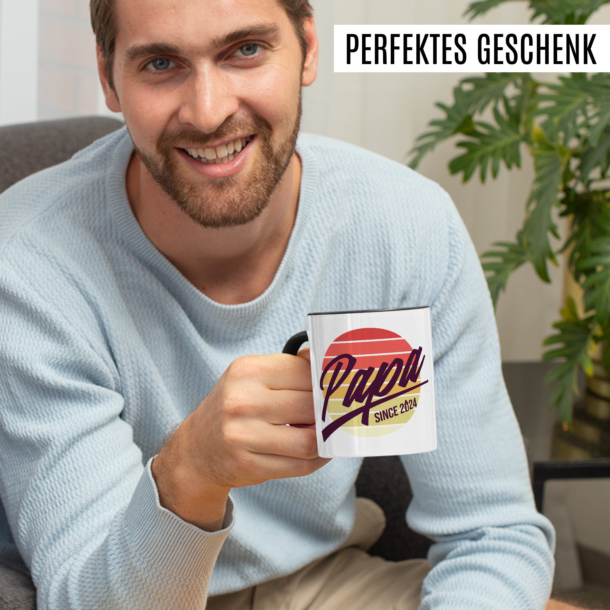 Papa Tasse, Papa - Since 2024, Geschenk Ehemann, Geschenkidee frischer Vater, frischgebackener Papa 2024 Geschenk Geburt Baby