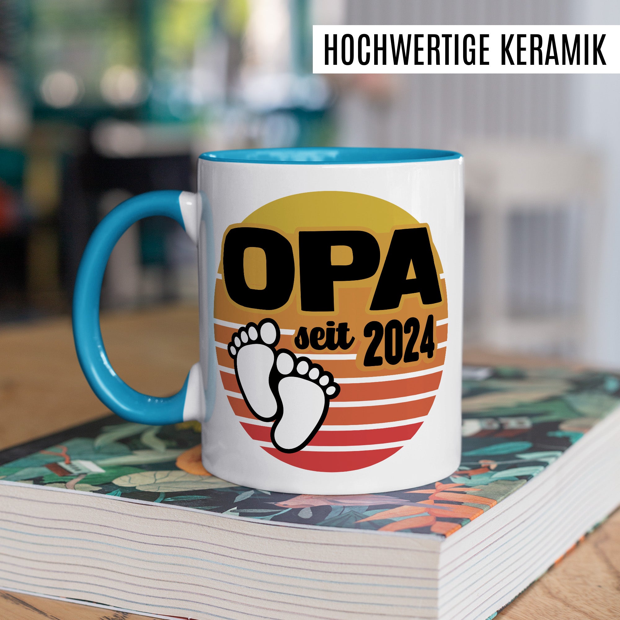 Opa Tasse, Opa - Since 2024, Geschenk Großvater, Geschenkidee frischer Großvater, frischgebackener Opa 2024 Geschenk Geburt Baby Enkelkind