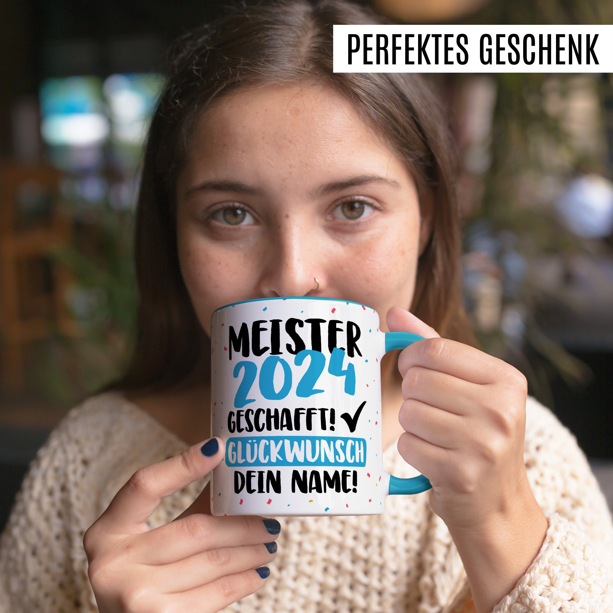 Tasse personalisiert Examen Geschenk Examen 2024 geschafft! - Glücwunsch dein Name Geschenkidee Kaffee-Becher Kaffeetasse Tasse mit Spruch pesonalisierbar eigener Name Schulabschluss