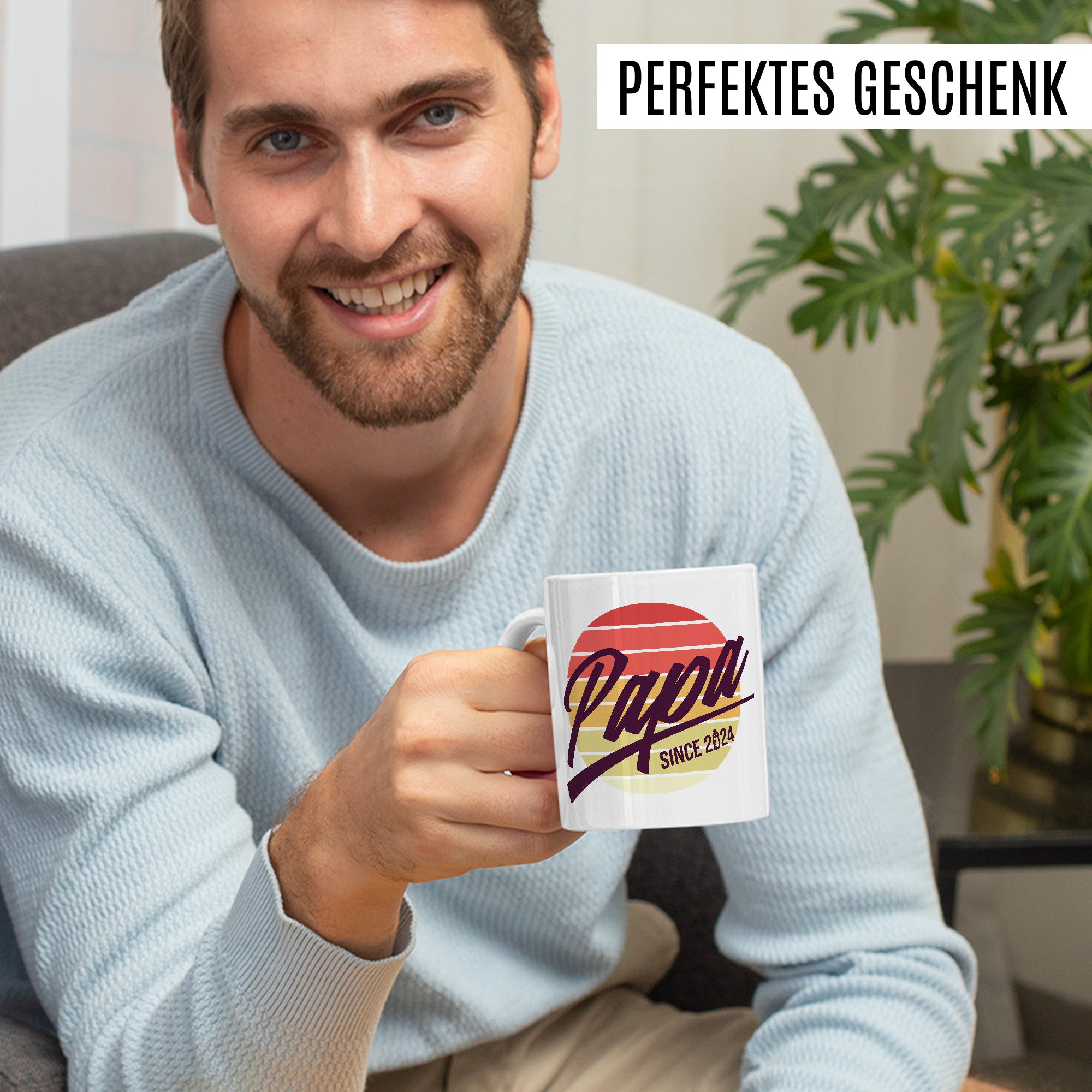 Papa Tasse, Papa - Since 2024, Geschenk Ehemann, Geschenkidee frischer Vater, frischgebackener Papa 2024 Geschenk Geburt Baby