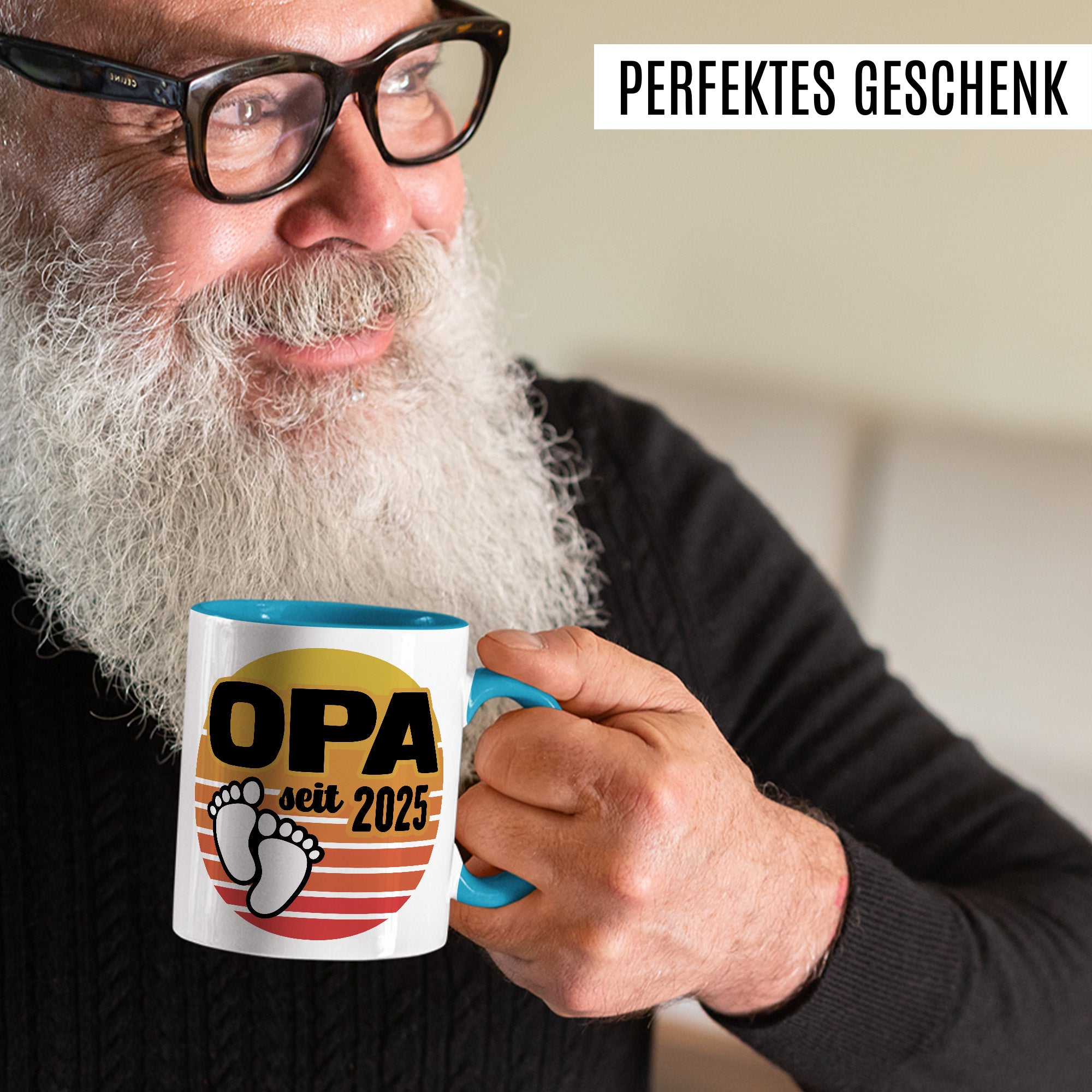 Opa Tasse, Opa - Since 2025, Geschenk Großvater, Geschenkidee frischer Großvater, frischgebackener Opa 2025 Geschenk Geburt Baby Enkelkind