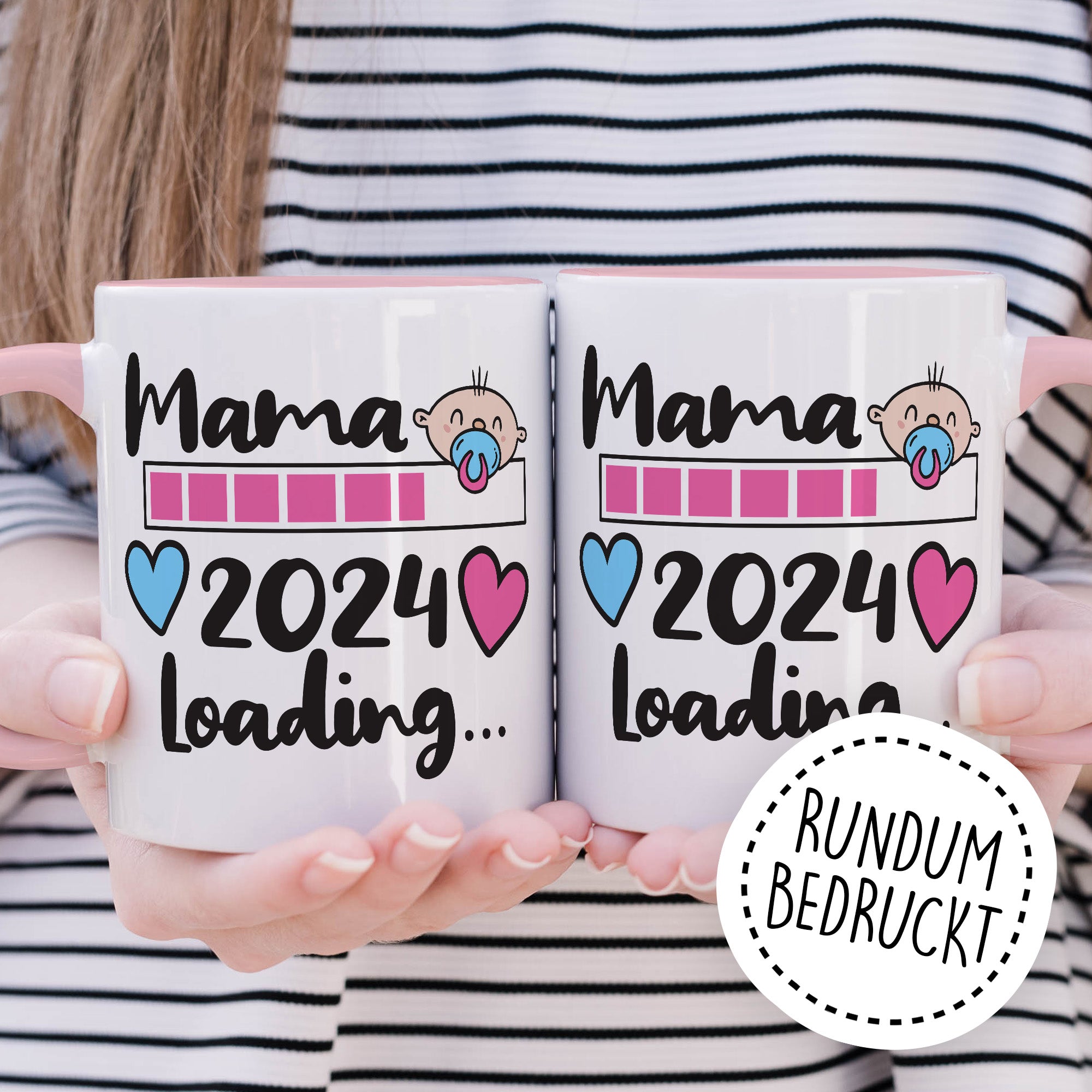 Tasse Mama 2024 Loading - Geschenk Schwangerschaft Tasse - Geschenk-Idee Schwanger werdende Mutter Kaffee-Becher