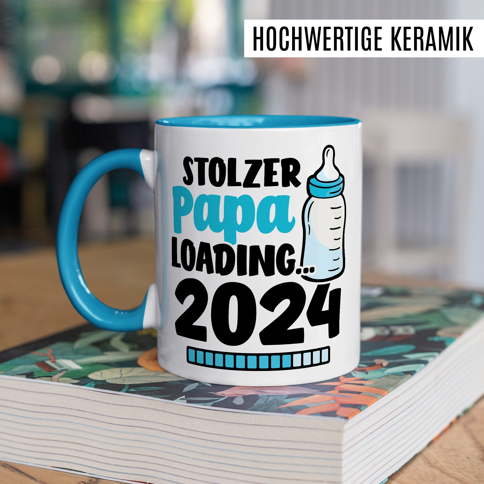 Tasse werdender Papa Geschenk, Stolzer Papa loading … 2024 Geschenkidee Vater Kaffee-Becher Kaffeetasse mit Spruch Teetasse Motiv Vaterschaft werdender Vater