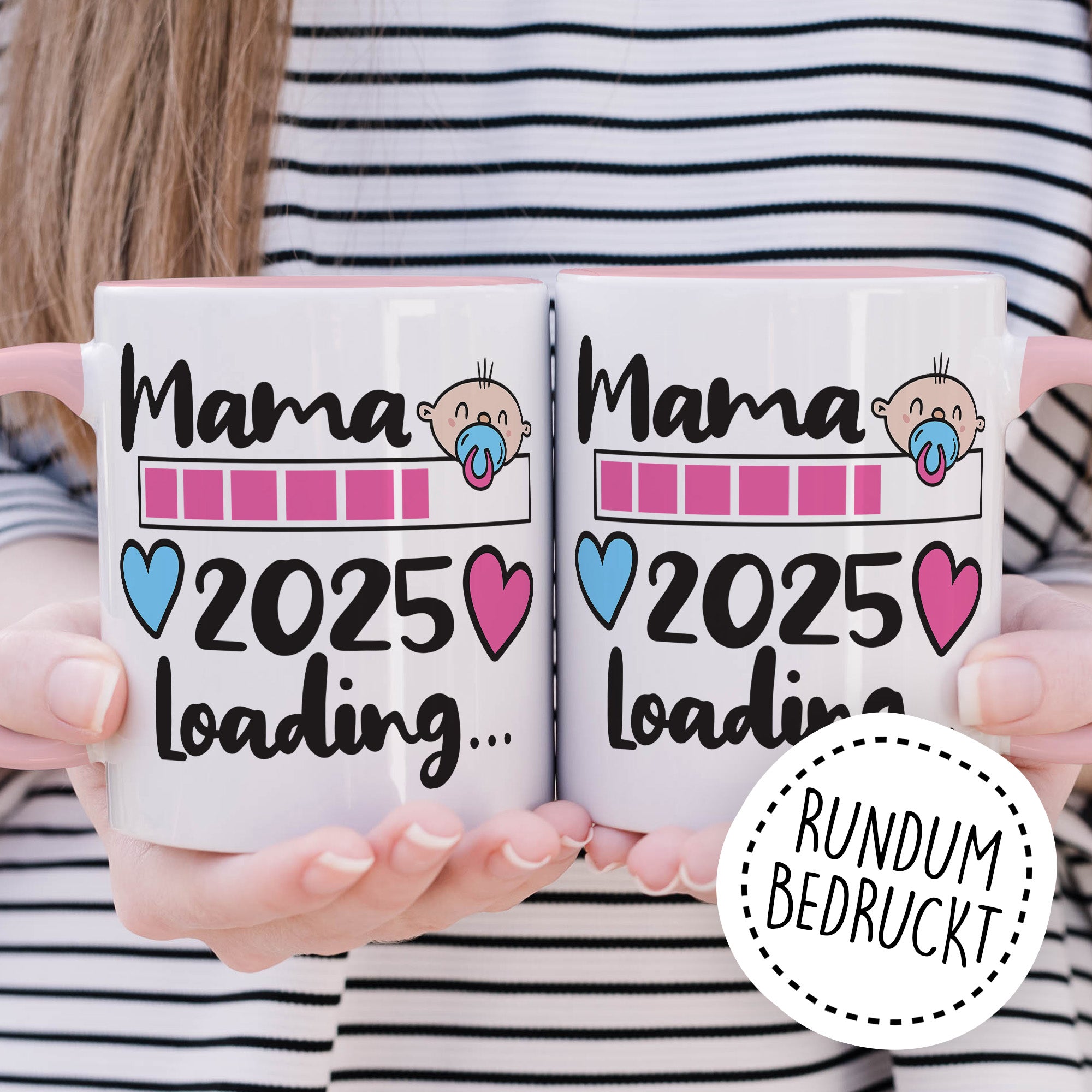 Tasse Mama 2025 Loading - Geschenk Schwangerschaft Tasse - Geschenk-Idee Schwanger werdende Mutter Kaffee-Becher