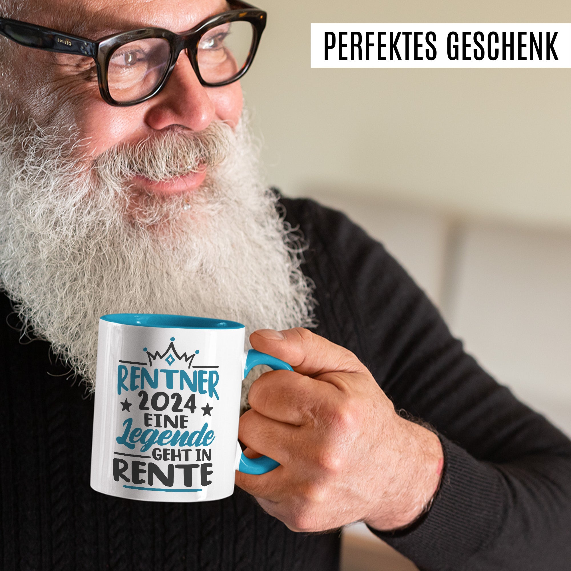 Rentner Tasse Geschenk zur Rente 2024 Mann Papa Kollege Abschiedsgeschenk Ruhestand Geschenkidee Kaffee-Becher