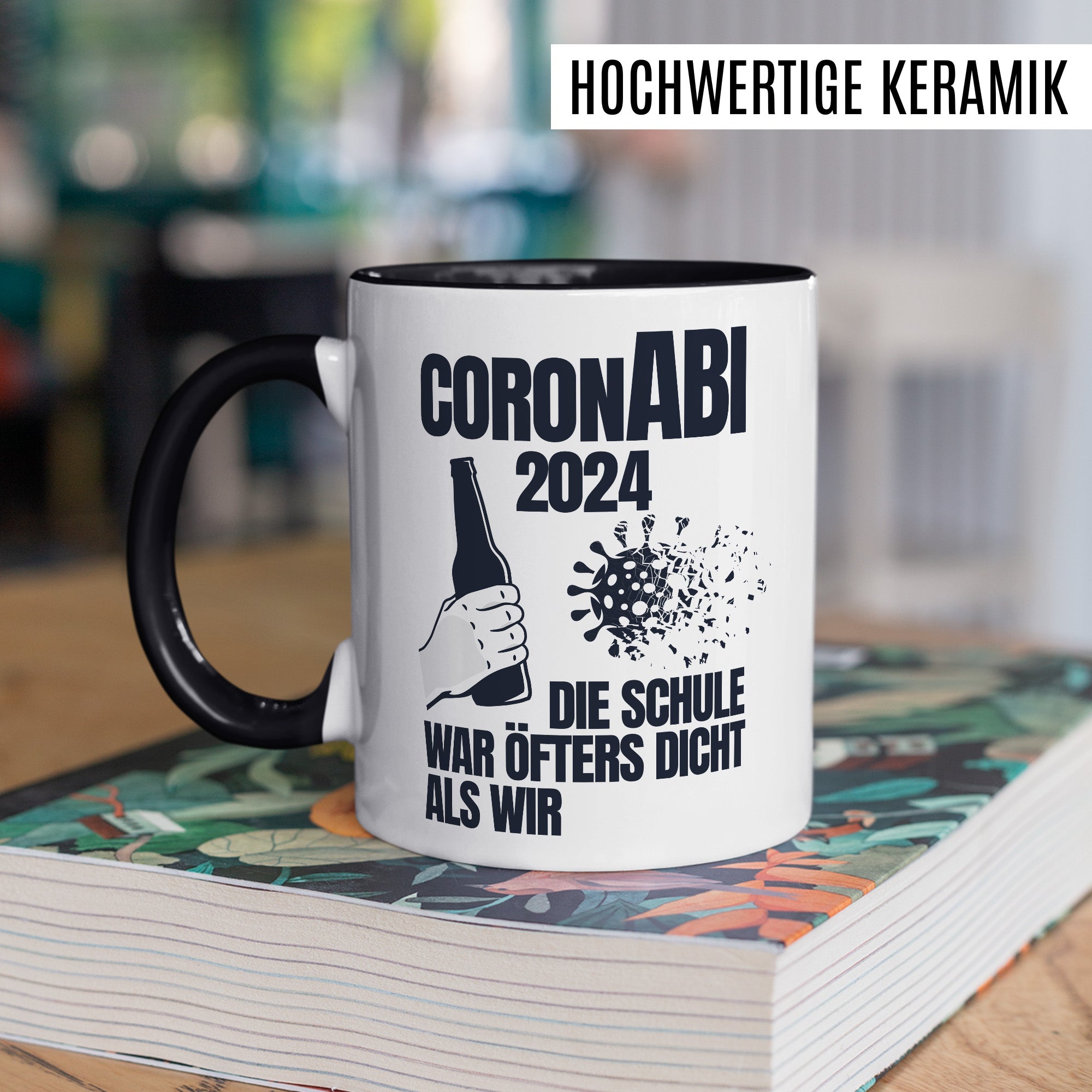 CoronABI 2024 Tasse, Abitur Geschenk Jungs Mädchen lustig, Kaffeetasse für Abiturient & Abiturientin zum Schul-Abschluss Deko Abiturgeschenk Kaffeebecher