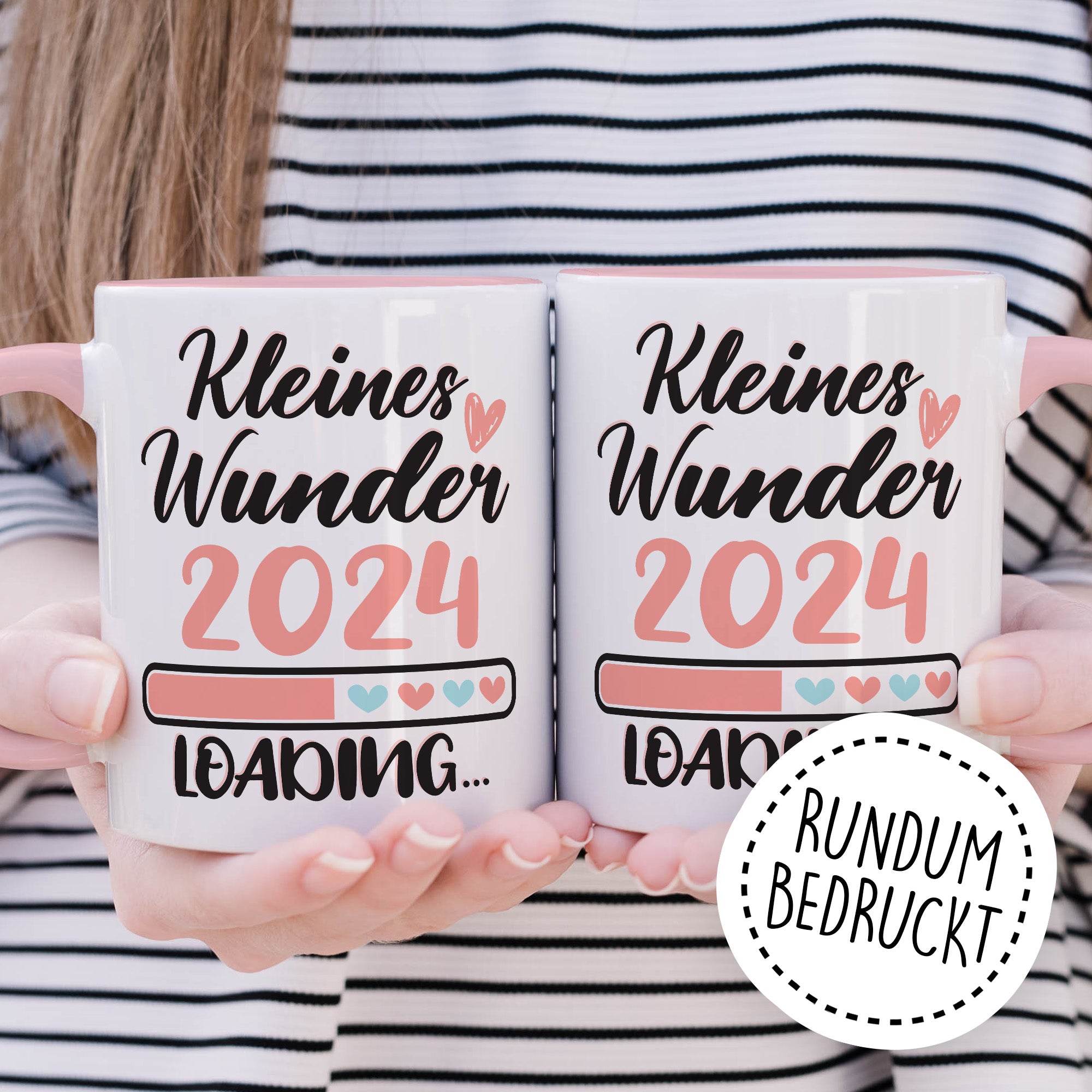 Schwangerschaft Tasse, Kleines Wunder 2024 Loading Geschenk Schwangere, schöner Spruch Geschenkidee werdende Mutter Opa Oma Freundin Geschenkidee