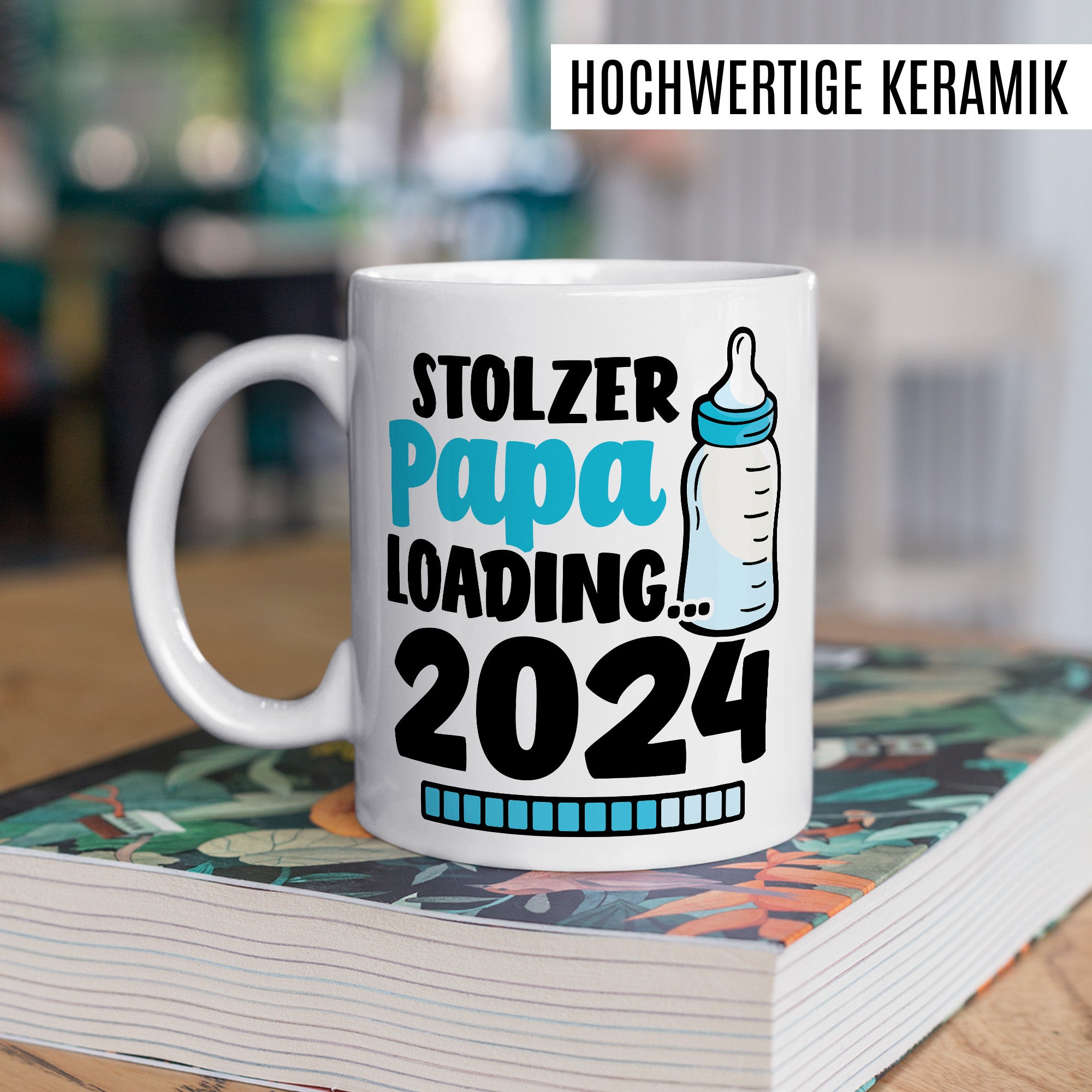 Tasse werdender Papa Geschenk, Stolzer Papa loading … 2024 Geschenkidee Vater Kaffee-Becher Kaffeetasse mit Spruch Teetasse Motiv Vaterschaft werdender Vater