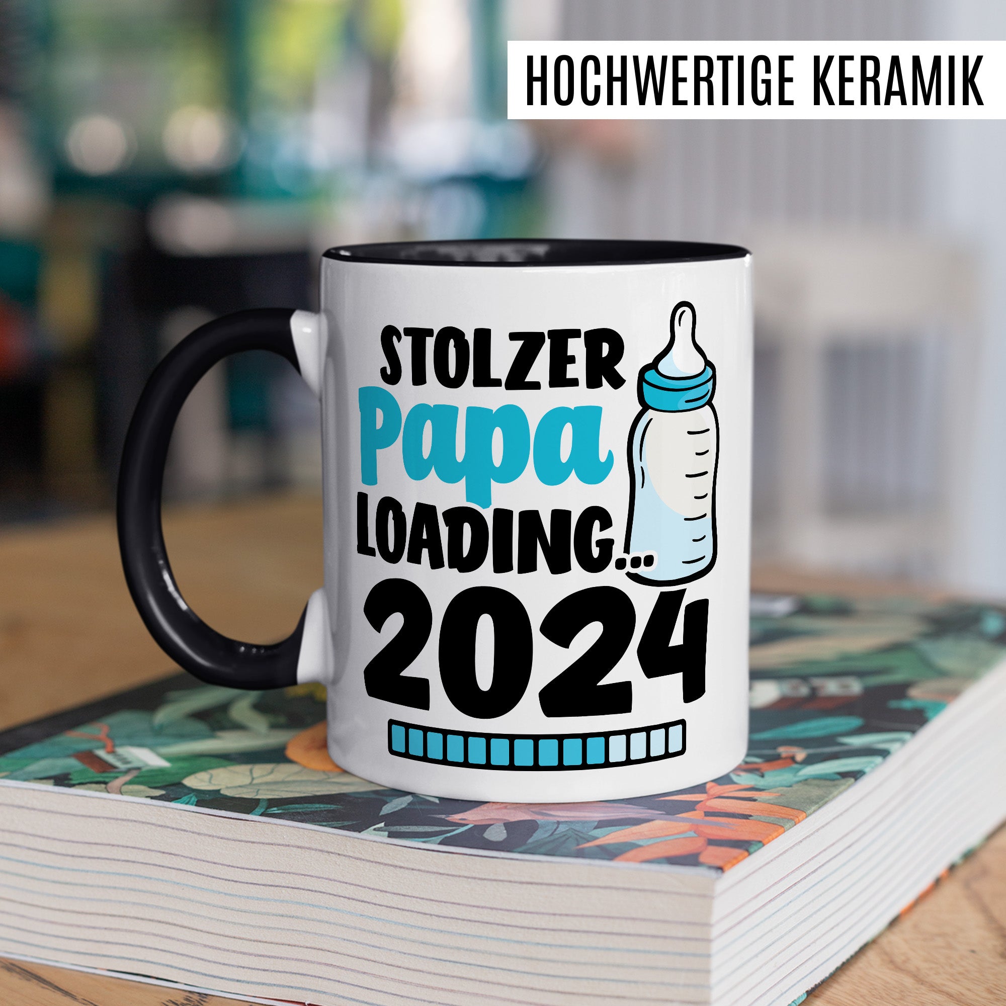 Tasse werdender Papa Geschenk, Stolzer Papa loading … 2024 Geschenkidee Vater Kaffee-Becher Kaffeetasse mit Spruch Teetasse Motiv Vaterschaft werdender Vater