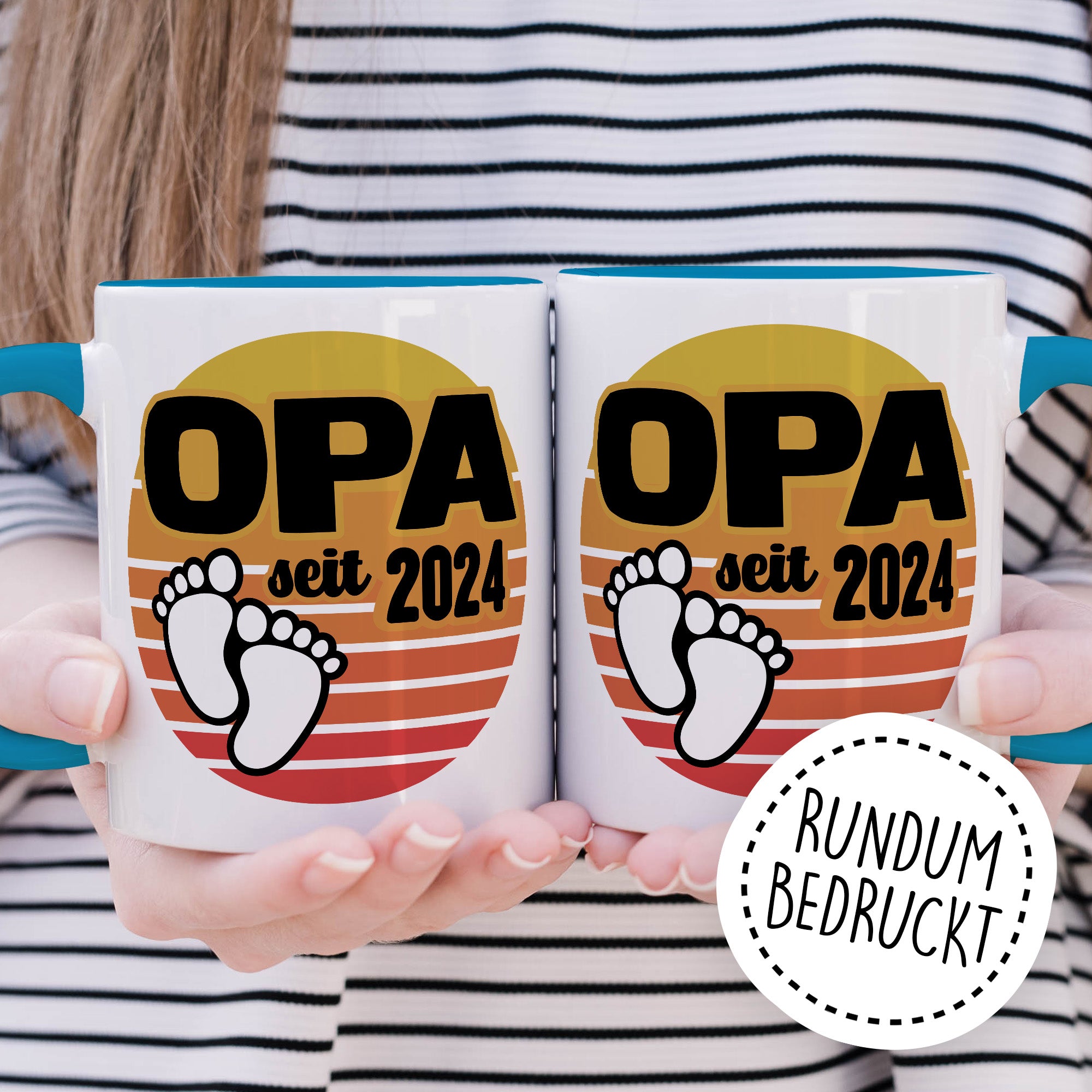 Opa Tasse, Opa - Since 2024, Geschenk Großvater, Geschenkidee frischer Großvater, frischgebackener Opa 2024 Geschenk Geburt Baby Enkelkind