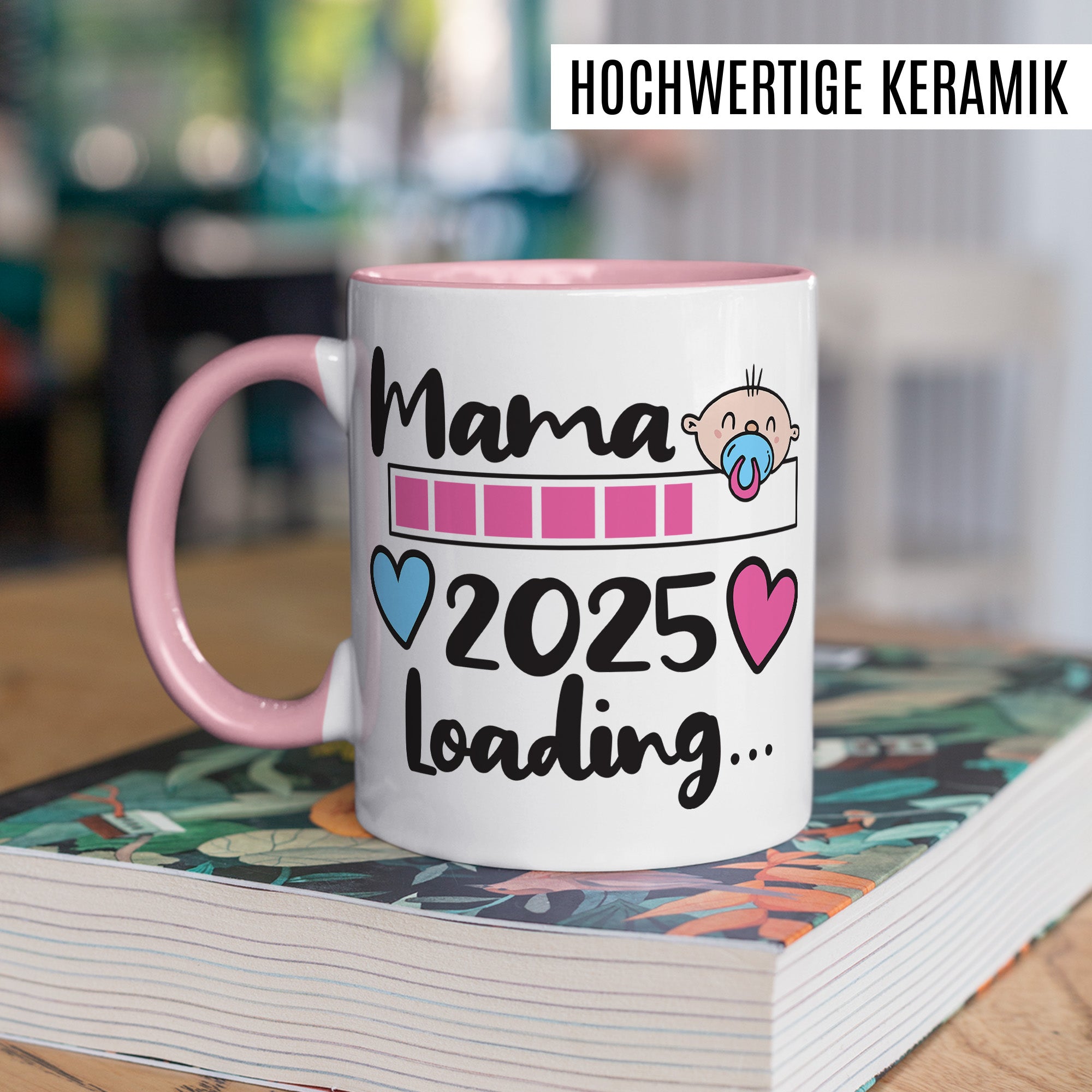 Tasse Mama 2025 Loading - Geschenk Schwangerschaft Tasse - Geschenk-Idee Schwanger werdende Mutter Kaffee-Becher