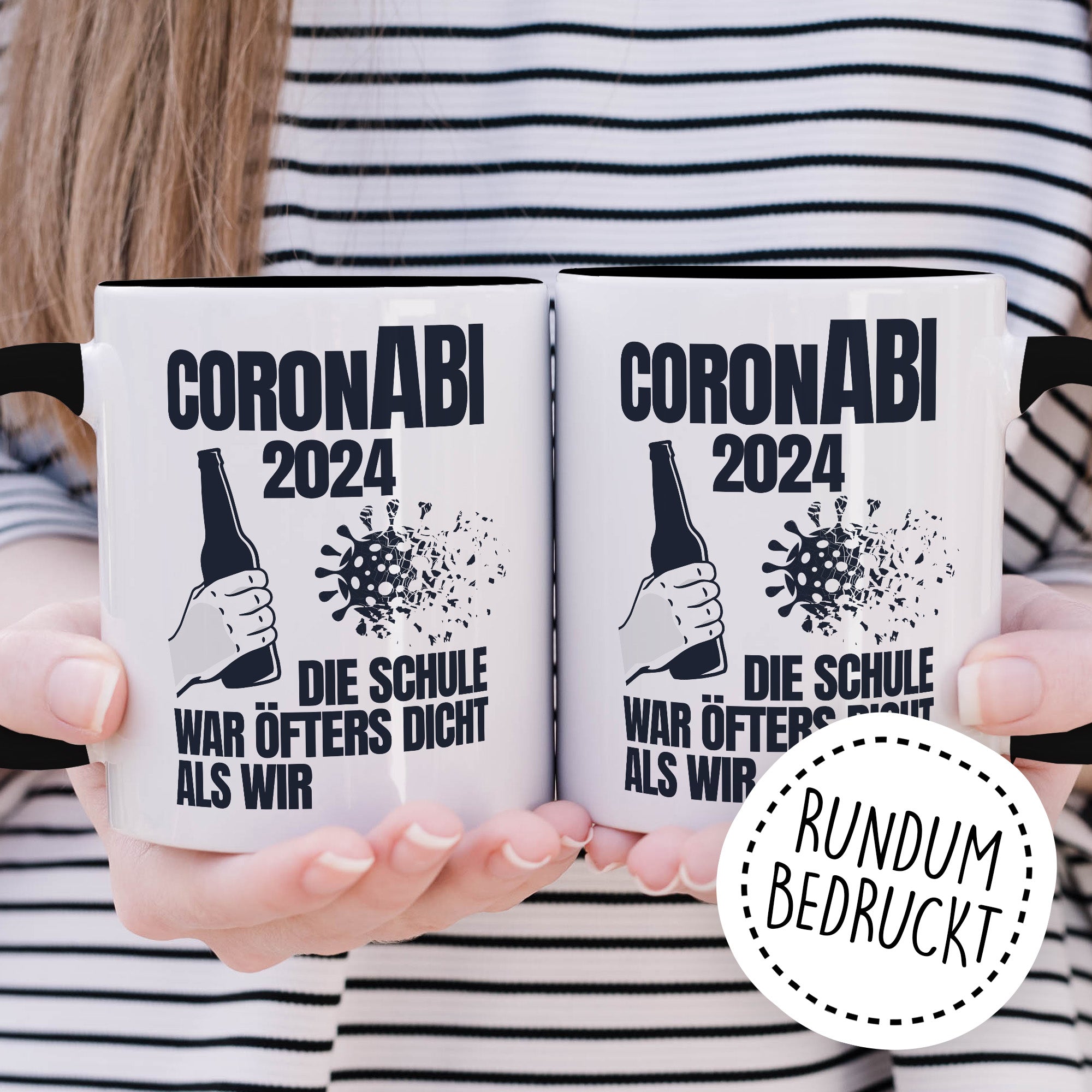 CoronABI 2024 Tasse, Abitur Geschenk Jungs Mädchen lustig, Kaffeetasse für Abiturient & Abiturientin zum Schul-Abschluss Deko Abiturgeschenk Kaffeebecher