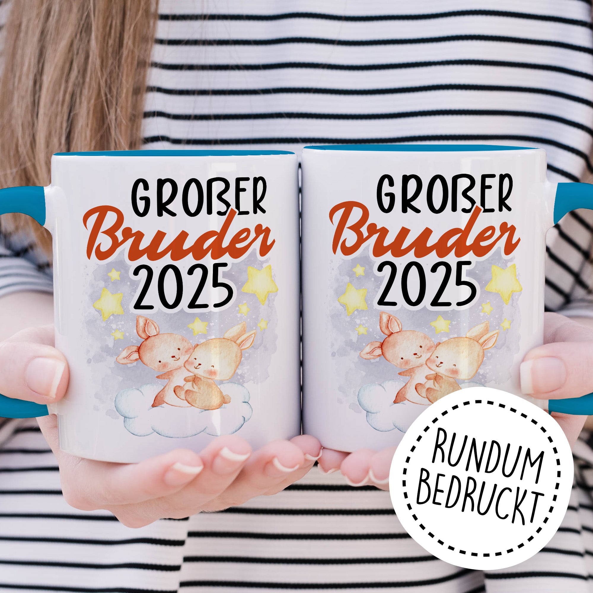 Tasse Bruder Geschenk, Großer Bruder 2025 Geschenkidee werdender Bruder Kaffeetasse mit Spruch Kaffee-Becher Babynews zukünftiger Bruder bevorstehende Geburt