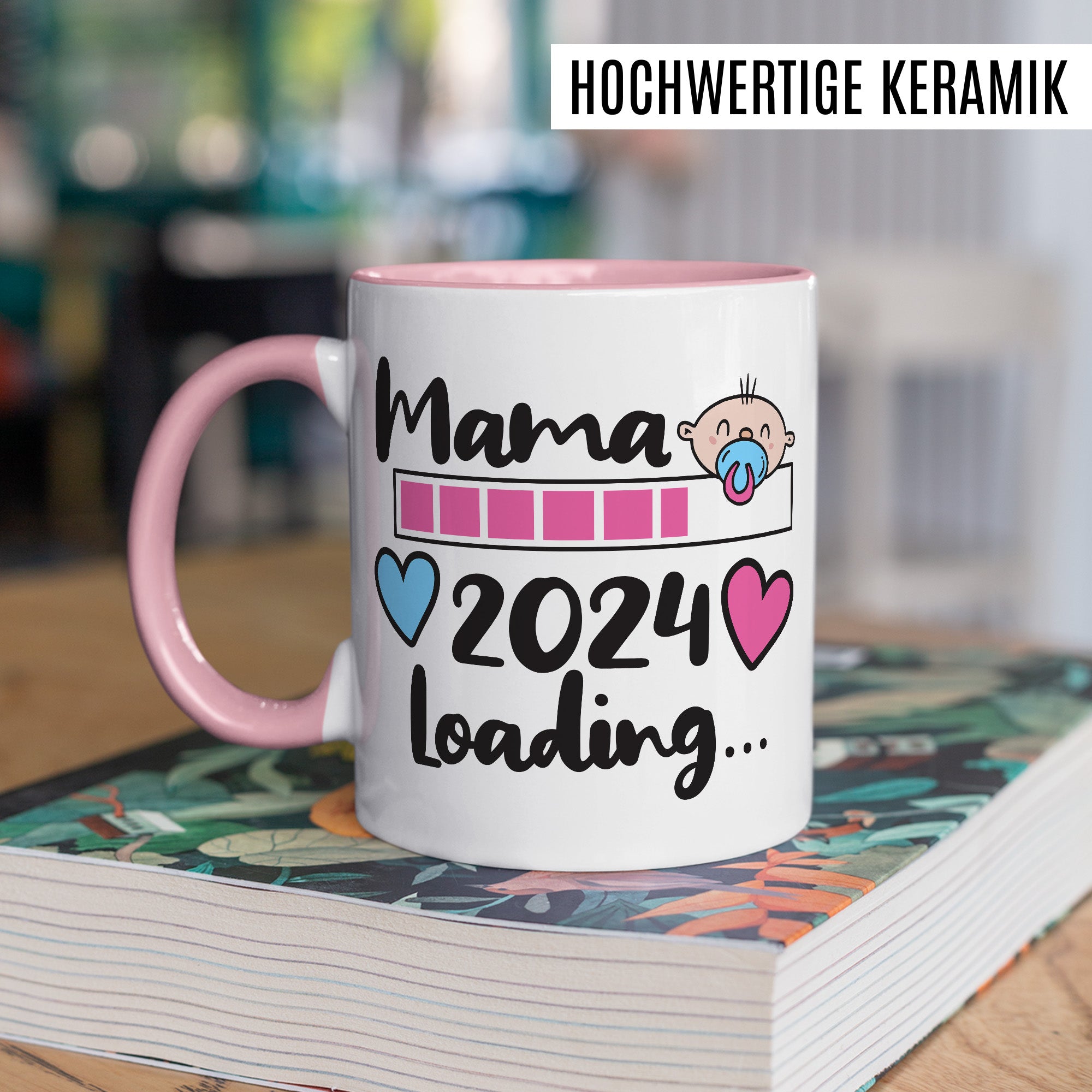 Tasse Mama 2024 Loading - Geschenk Schwangerschaft Tasse - Geschenk-Idee Schwanger werdende Mutter Kaffee-Becher