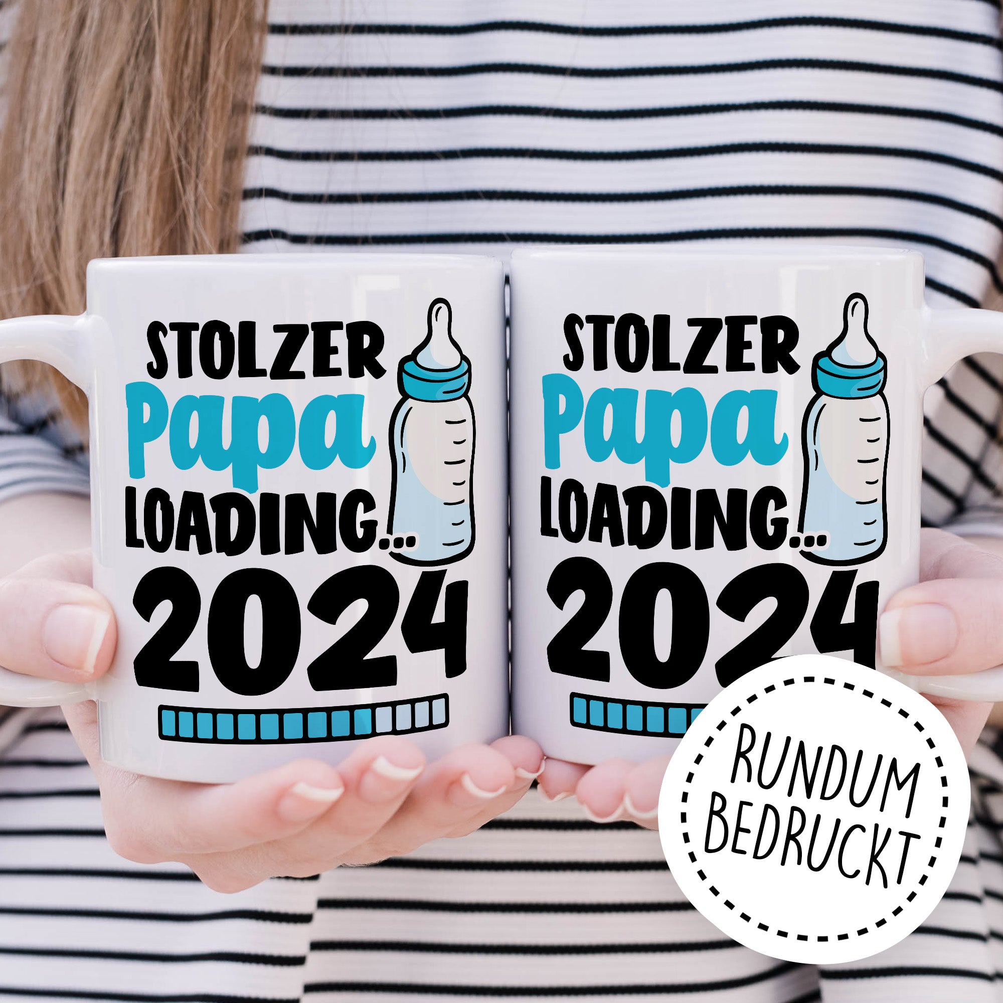 Tasse werdender Papa Geschenk, Stolzer Papa loading … 2024 Geschenkidee Vater Kaffee-Becher Kaffeetasse mit Spruch Teetasse Motiv Vaterschaft werdender Vater