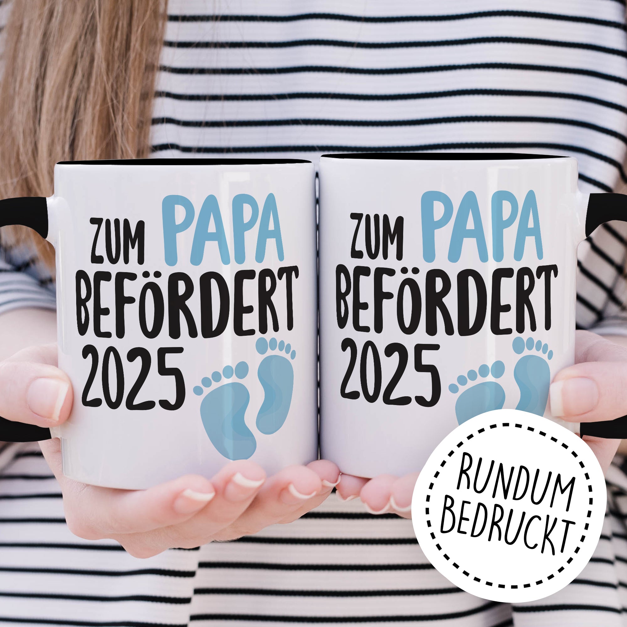 Werdender Papa Geschenk 2025 Tasse Schwangerschaft - Zum Papa befördert - Geschenk Ehemann Verkündung Baby Geschenkidee werdender Vater Babyreveal Kaffee-Becher