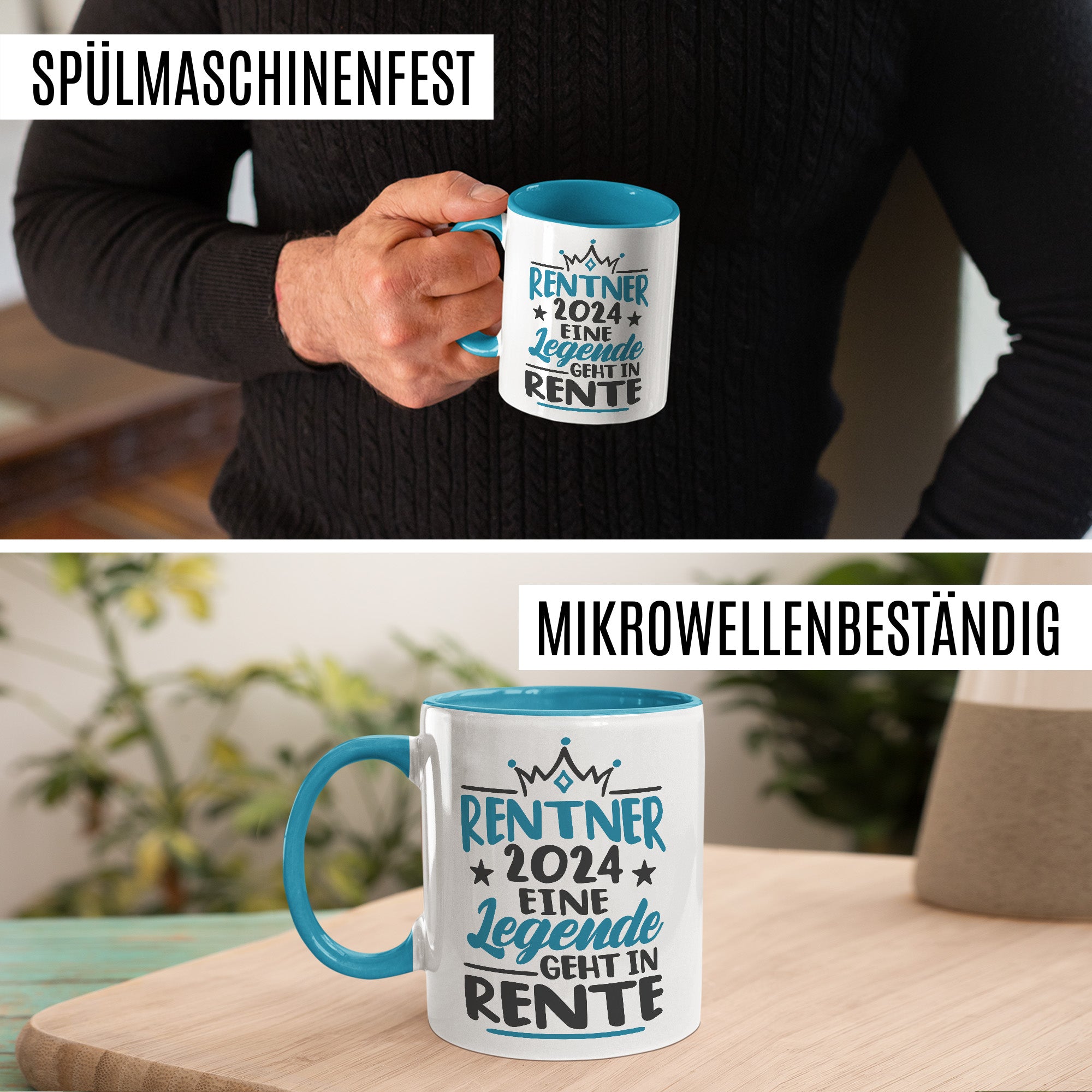 Rentner Tasse Geschenk zur Rente 2024 Mann Papa Kollege Abschiedsgeschenk Ruhestand Geschenkidee Kaffee-Becher