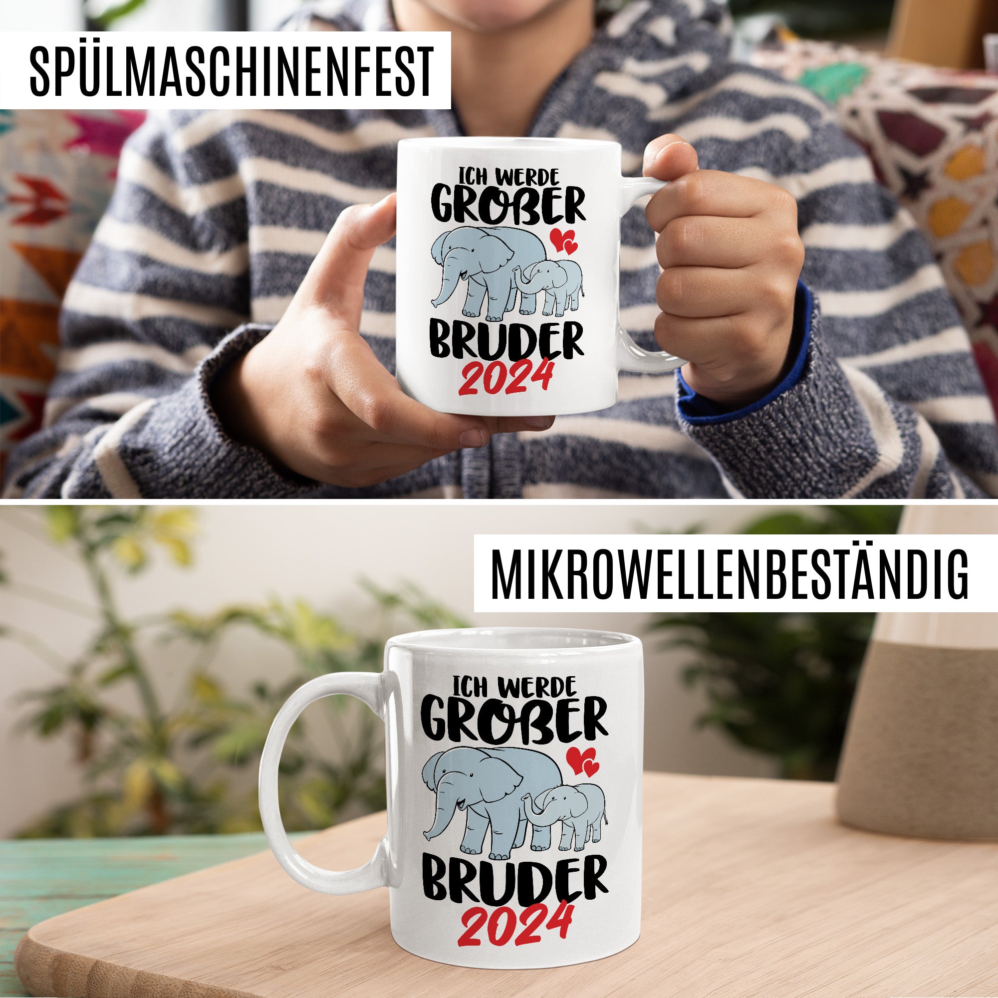 Bruder Tasse 2024 Geschenkidee Einhorn Kakaobecher Geschenk für Geschwister Kakaotasse Kinder Becher