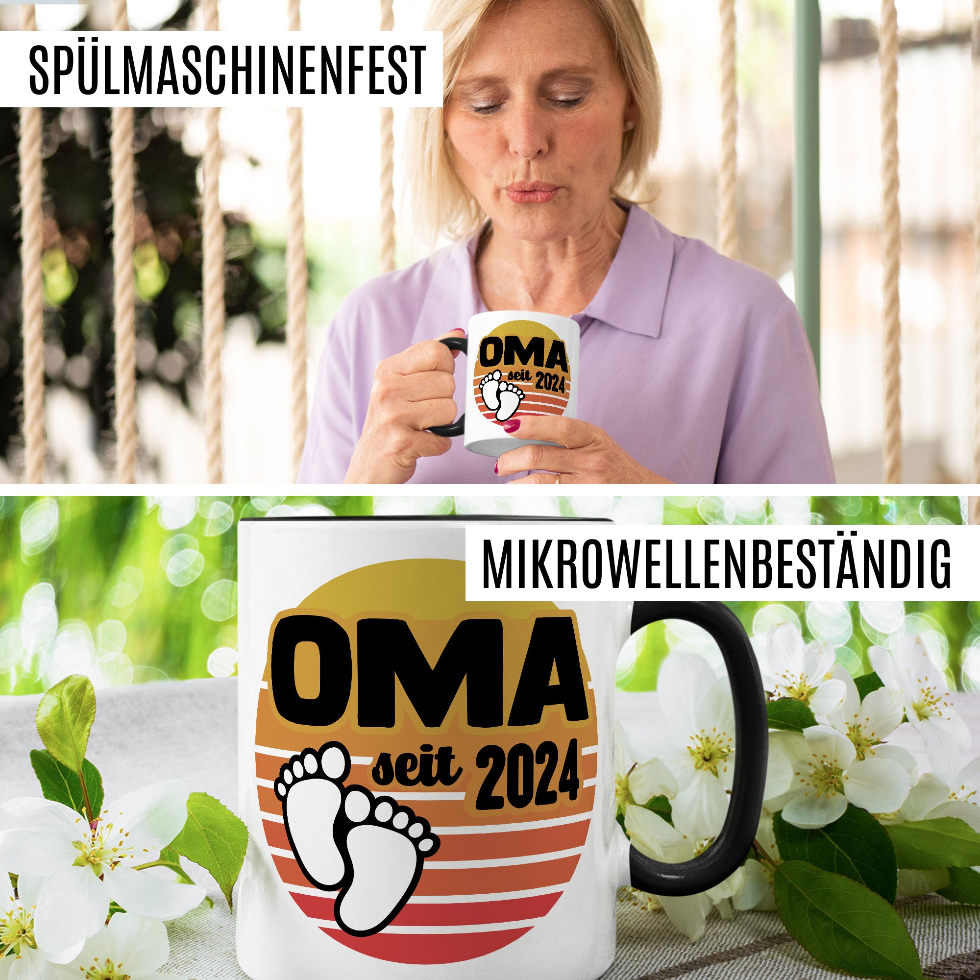 Oma Tasse, Oma - Since 2024, Geschenk Großmutter, Geschenkidee frische Großmutter, frischgebackene Oma 2024 Geschenk Geburt Baby Enkelkind