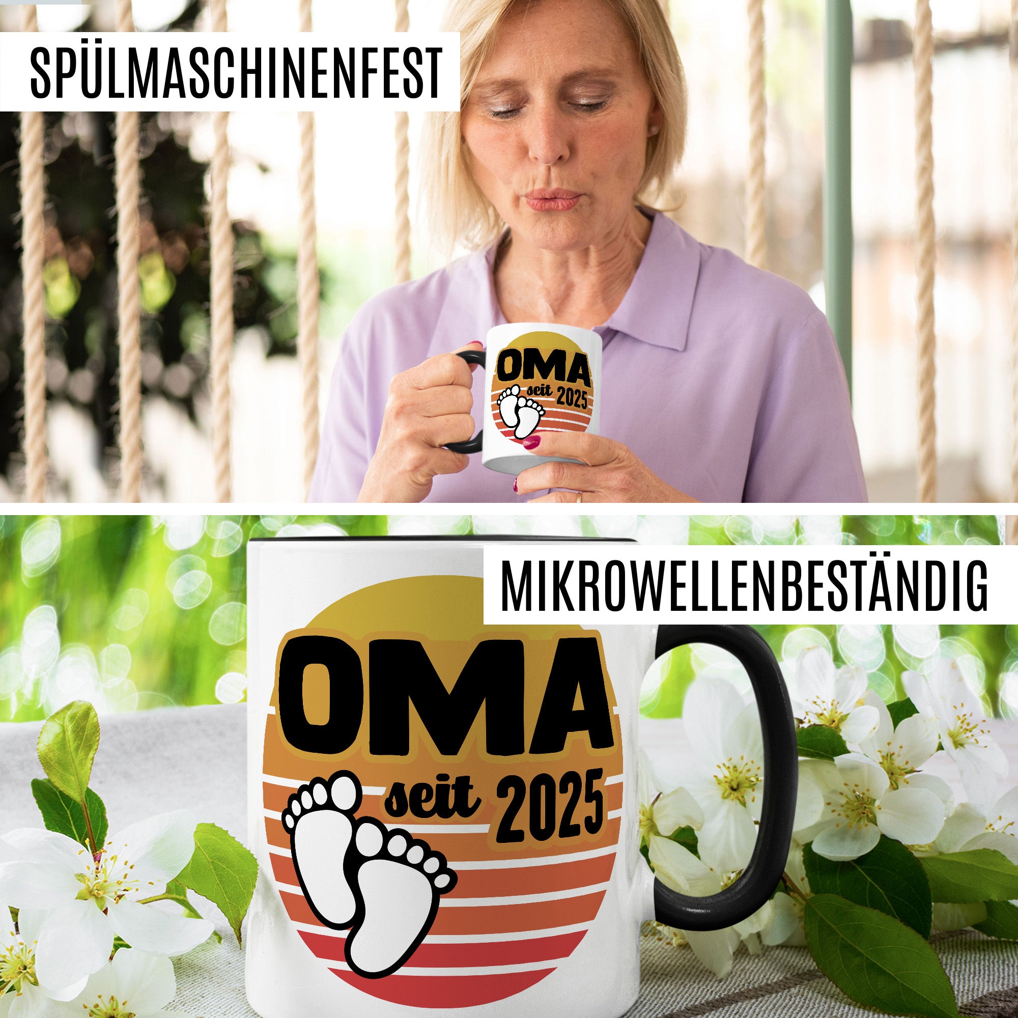 Oma Tasse, Oma - Since 2025, Geschenk Großmutter, Geschenkidee frische Großmutter, frischgebackene Oma 2025 Geschenk Geburt Baby Enkelkind