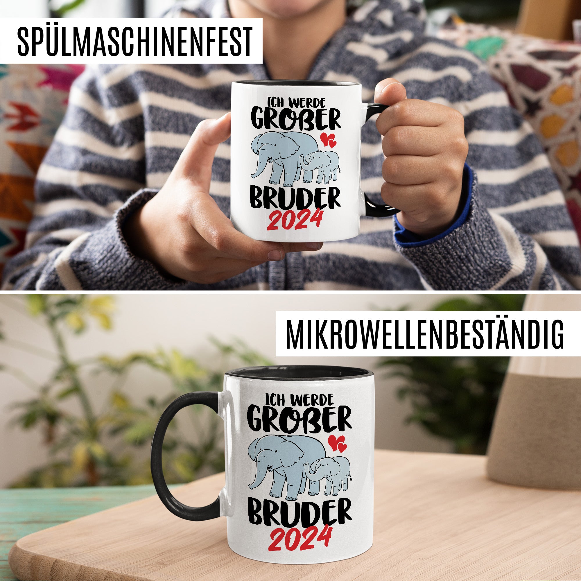 Bruder Tasse 2024 Geschenkidee Einhorn Kakaobecher Geschenk für Geschwister Kakaotasse Kinder Becher