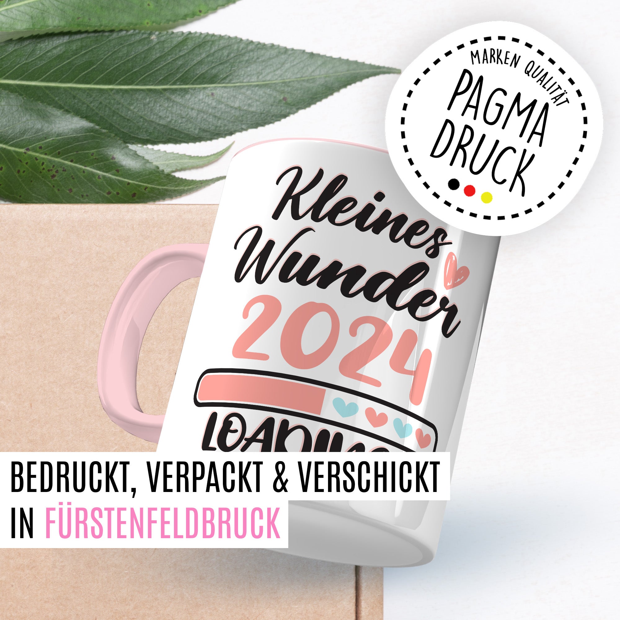 Schwangerschaft Tasse, Kleines Wunder 2024 Loading Geschenk Schwangere, schöner Spruch Geschenkidee werdende Mutter Opa Oma Freundin Geschenkidee