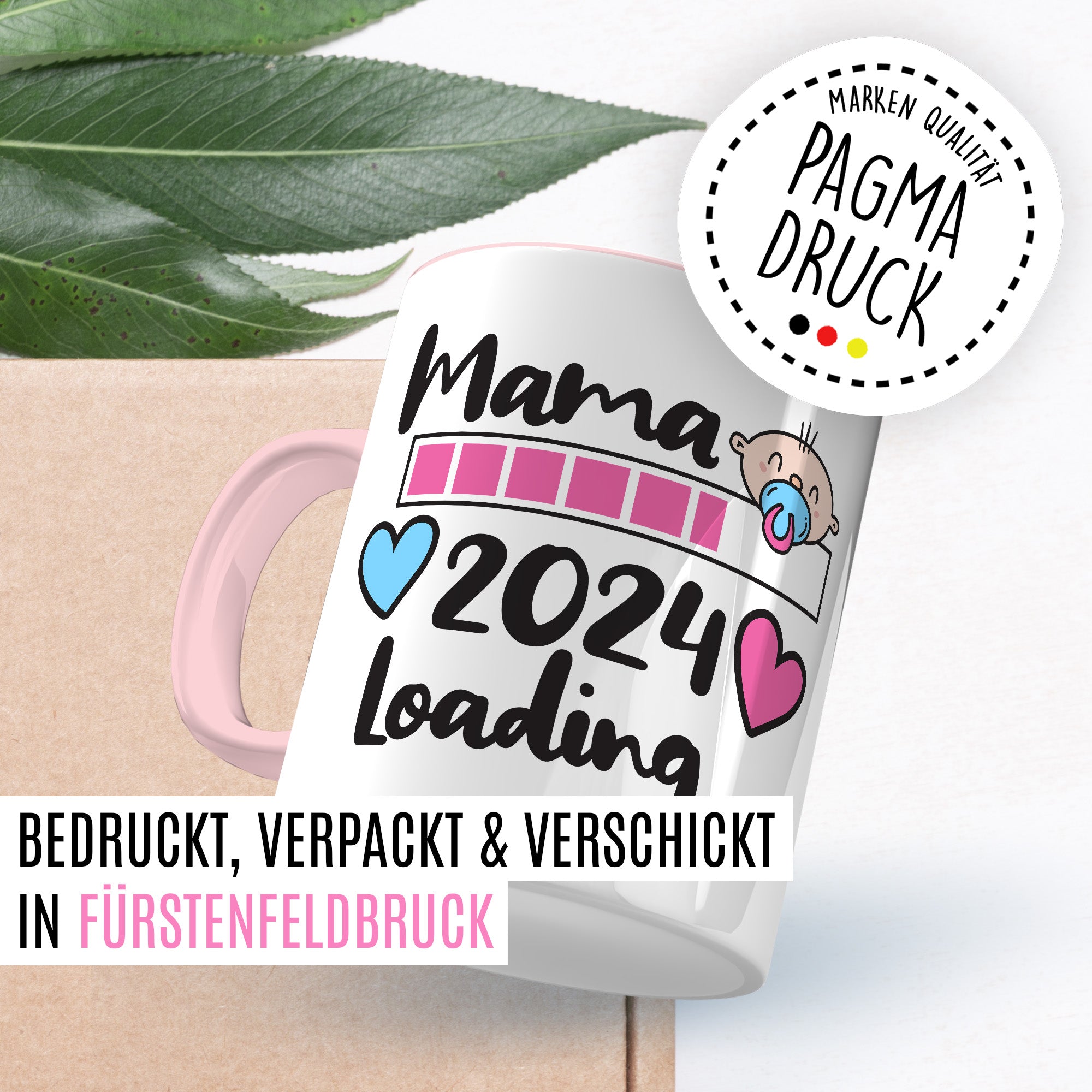 Tasse Mama 2024 Loading - Geschenk Schwangerschaft Tasse - Geschenk-Idee Schwanger werdende Mutter Kaffee-Becher